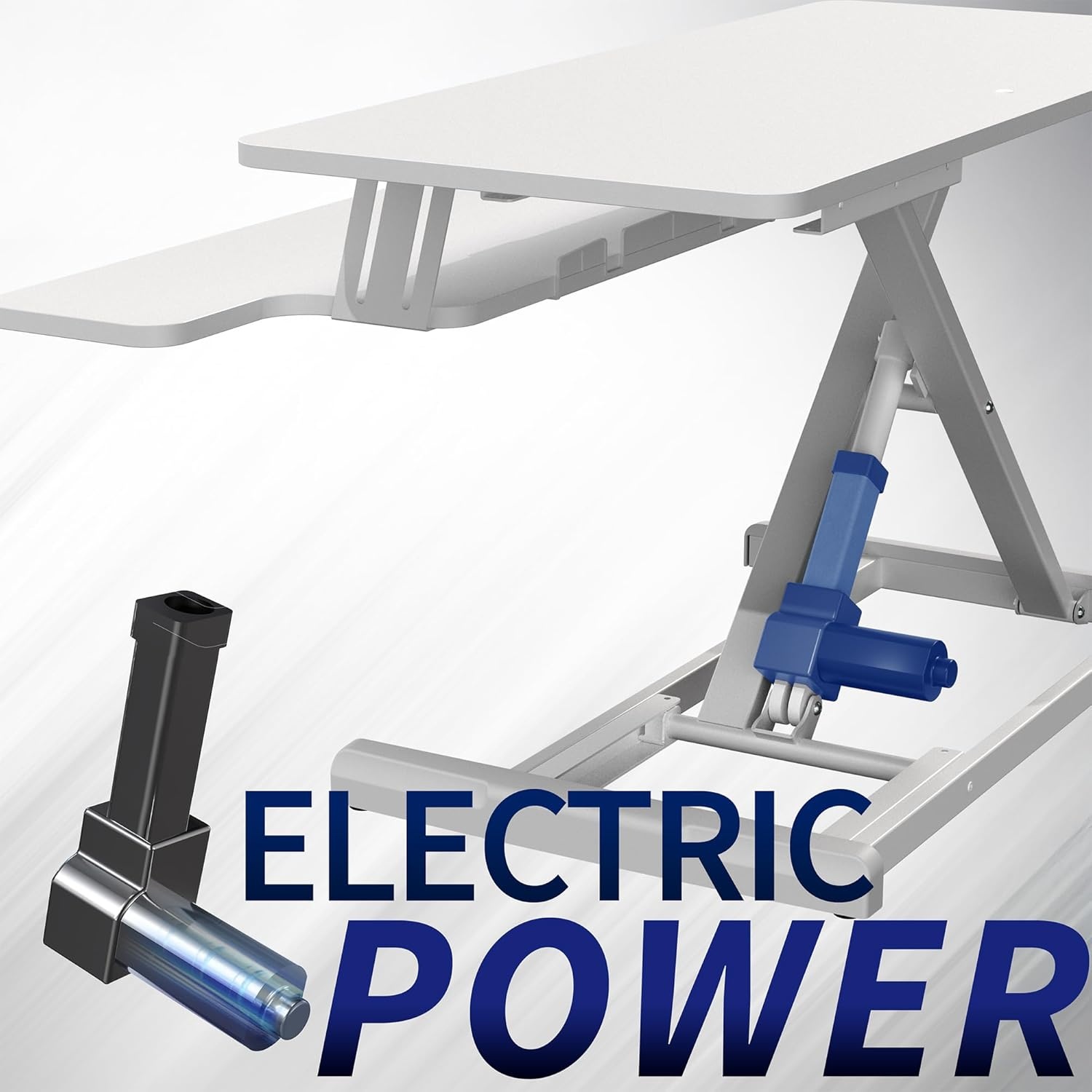 image:imageVIVO 36 inch Electric Motor Desk Converter Height Adjustable Riser Sit to Stand Dual Monitor and Laptop Workstation with Wide Keyboard Tray Black DESKVE36BWhite