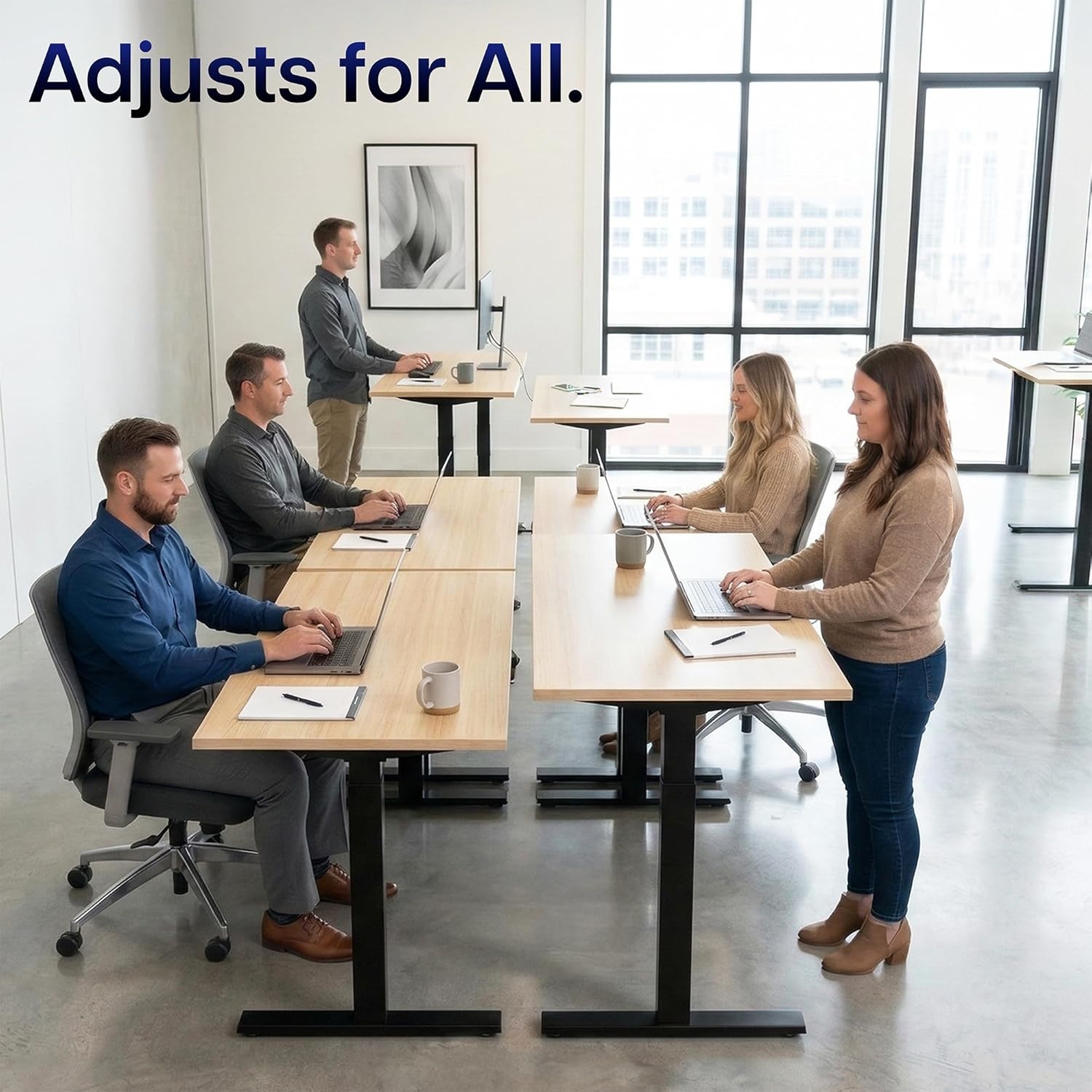 image:imageVIVO Electric Stand Up Desk Frame Workstation with Memory Touch Pad Single Motor Ergonomic Standing Height Adjustable Base Black DESKV102EBlack