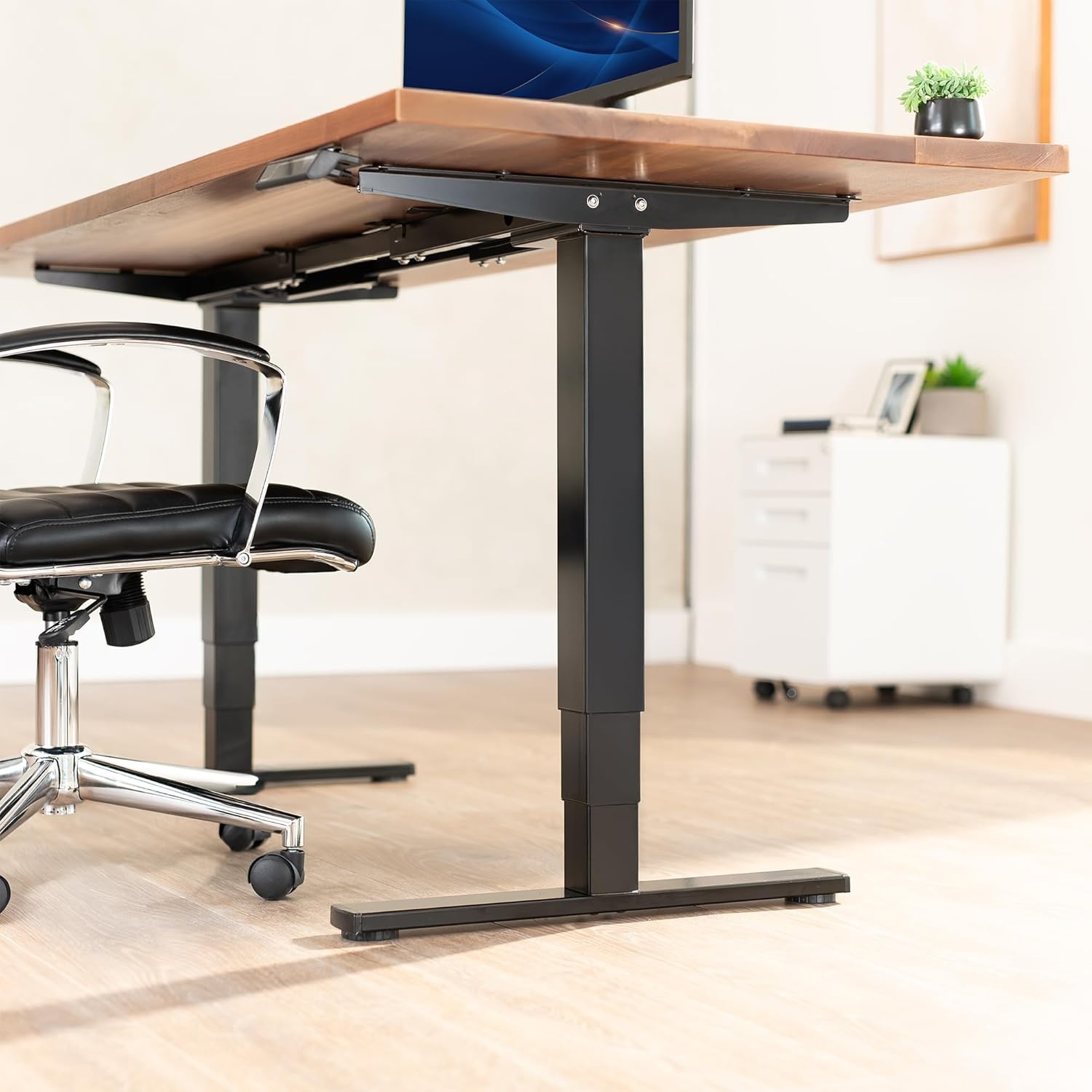 image:imageVIVO Electric Stand Up Desk Frame Workstation with Memory Touch Pad Single Motor Ergonomic Standing Height Adjustable Base Black DESKV102EBlack