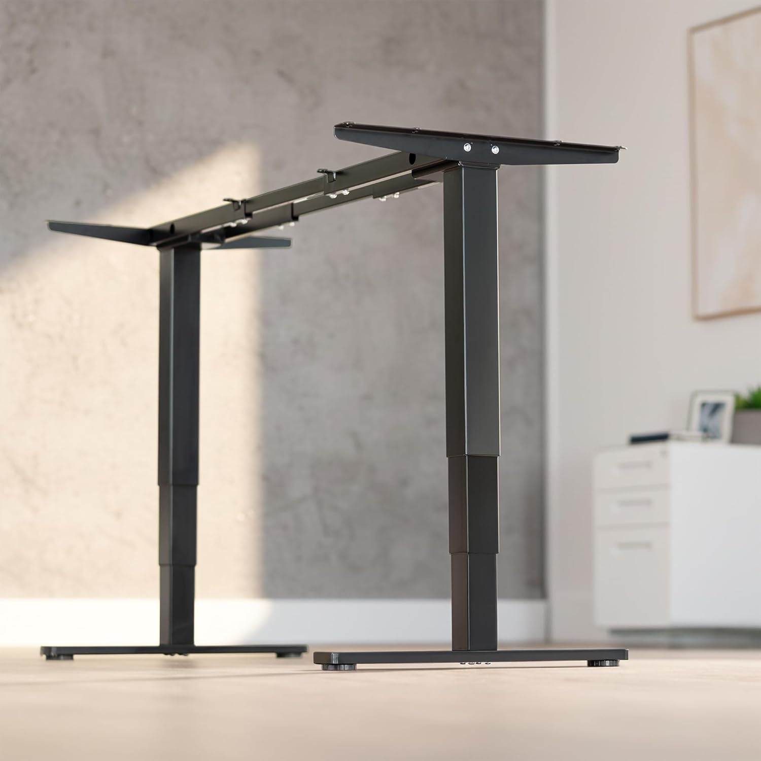 image:imageVIVO Electric Stand Up Desk Frame Workstation with Memory Touch Pad Single Motor Ergonomic Standing Height Adjustable Base Black DESKV102EBlack