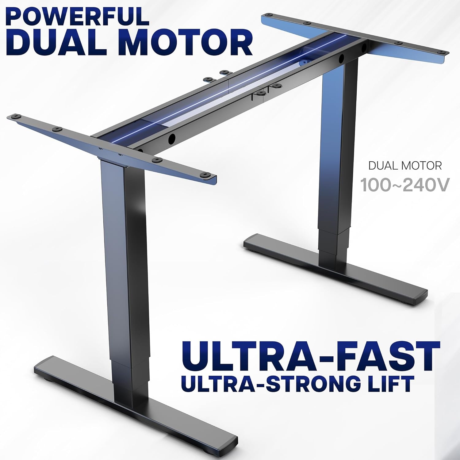 image:imageVIVO Electric Stand Up Desk Frame Workstation with Memory Touch Pad Single Motor Ergonomic Standing Height Adjustable Base Black DESKV102EBlack