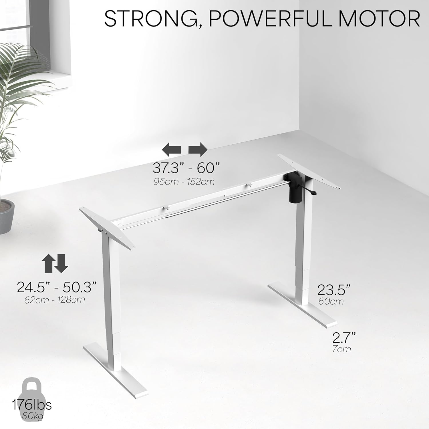 image:imageVIVO Electric Stand Up Desk Frame Workstation with Memory Touch Pad Single Motor Ergonomic Standing Height Adjustable Base Black DESKV102EWhite