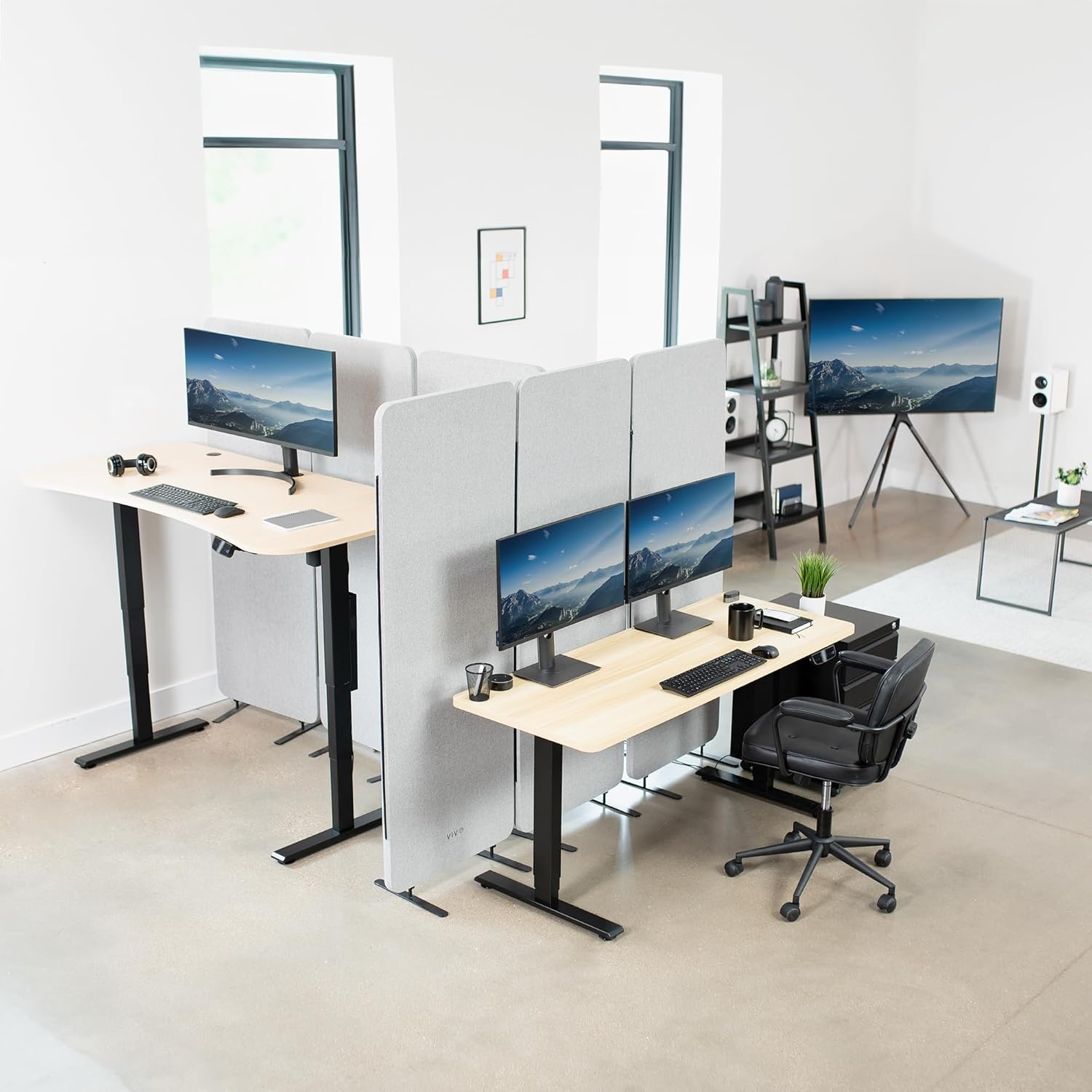 image:imageVIVO Electric Stand Up Desk Frame Workstation with Memory Touch Pad Single Motor Ergonomic Standing Height Adjustable Base Black DESKV102EWhite