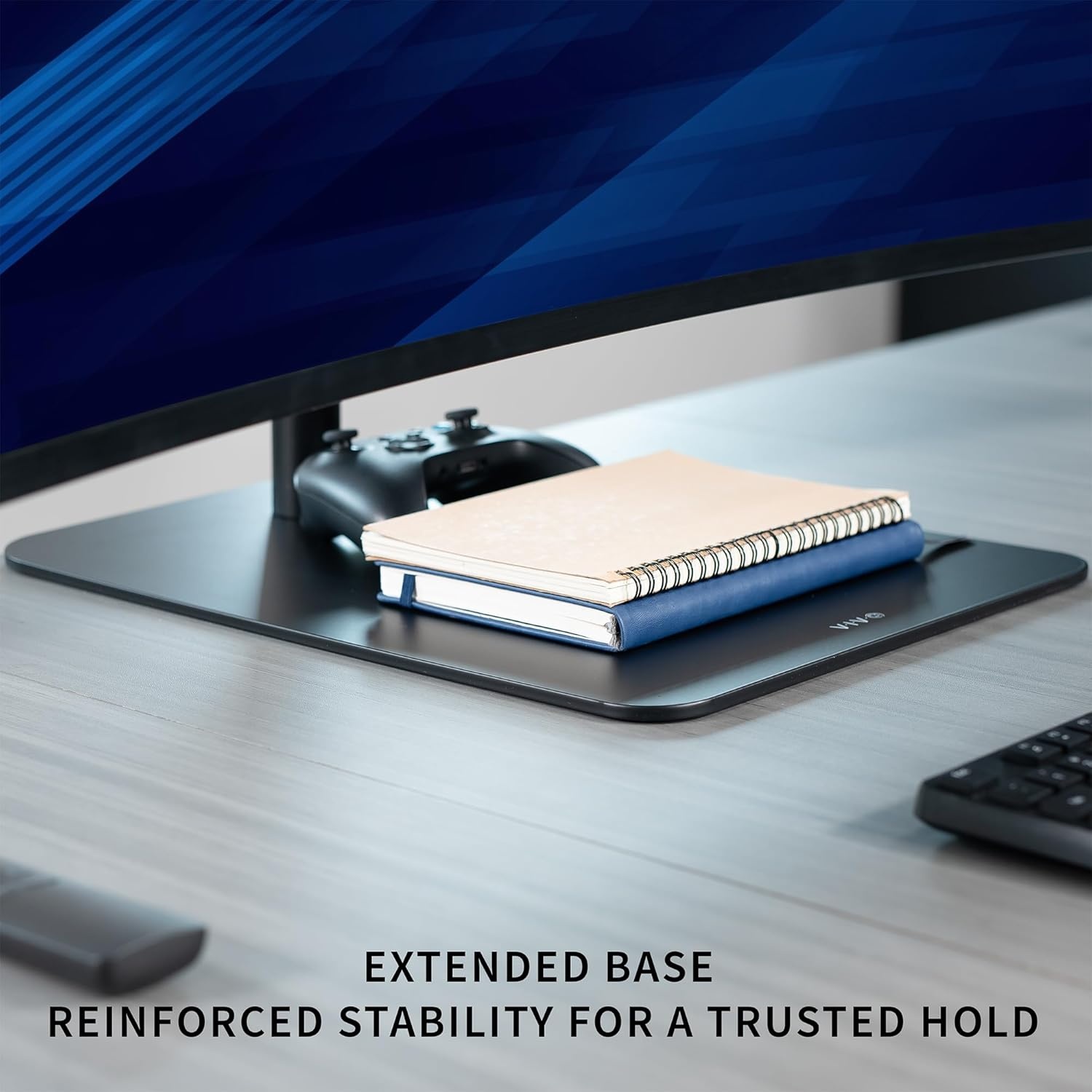 image:imageVIVO Freestanding Dual Vertically Stacked UltraWide Monitor Desk Stand Extra Tall Heavy Duty Adjustable Mount for 2 Ultrawide Screens up to 45 inches 25 lbs Per Screen Capacity Black STANDV200LUp to 49