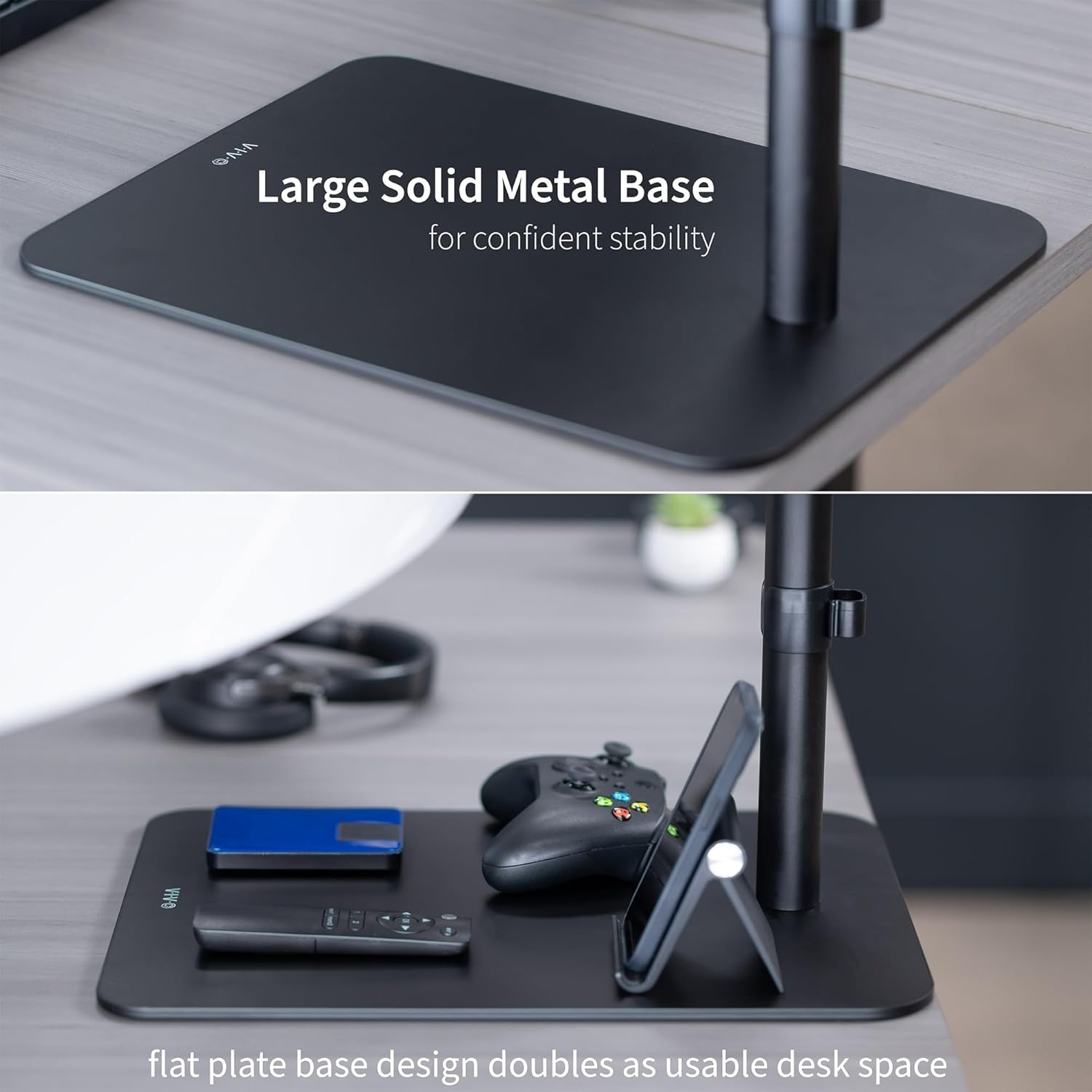 image:imageVIVO Freestanding Single Ultra Wide Monitor Desk Stand Low Profile Heavy Duty Adjustable Mount for 1 Ultrawide Screen up to 49 inches 44 lbs Capacity Black STANDV100F