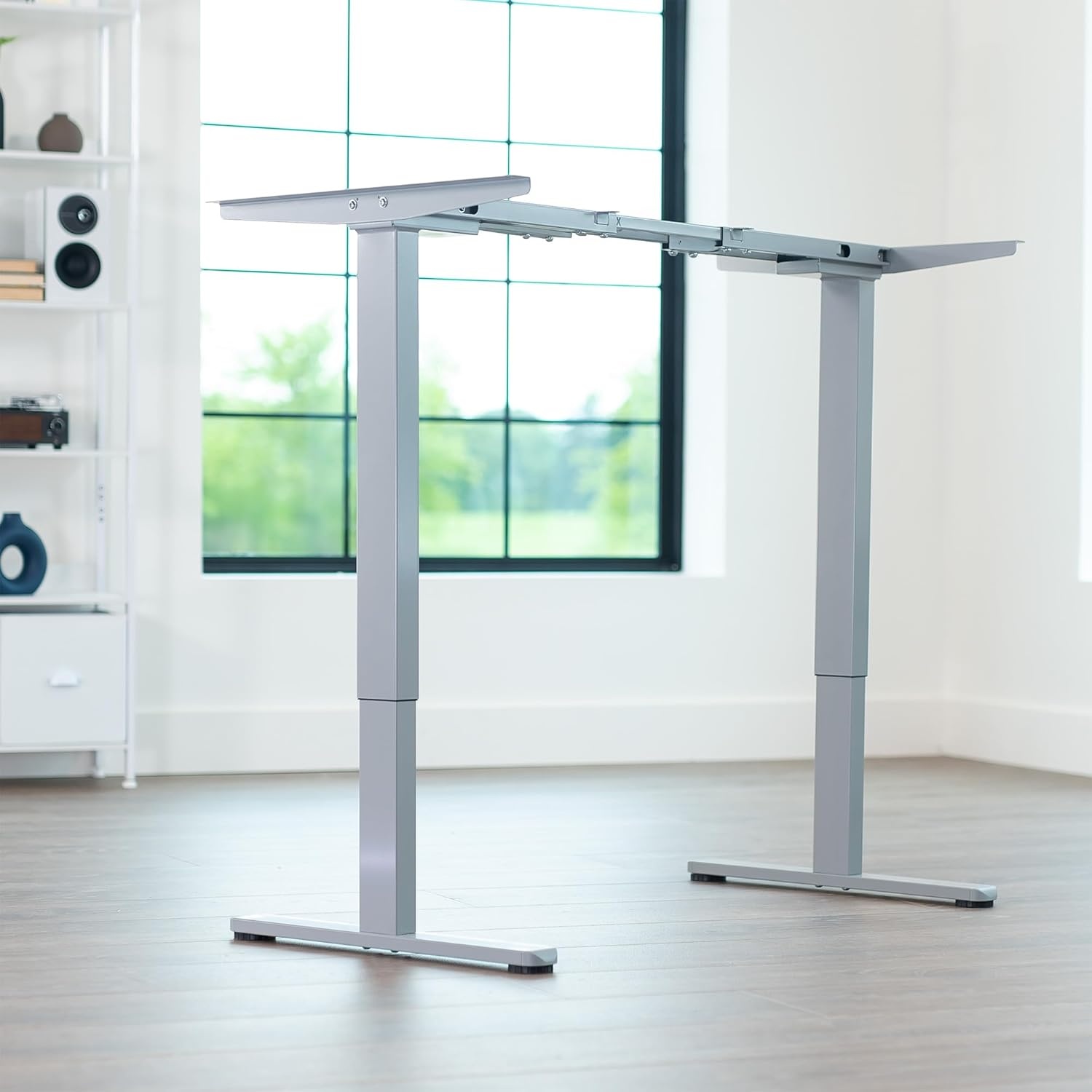 image:imageVIVO Heavy Duty Dual Motor Electric Sit Stand Desk Frame 220 lbs Capacity up to 77 x 43 Tops Memory Controller Height Adjustable Frame Only Black DESKE200BGrey