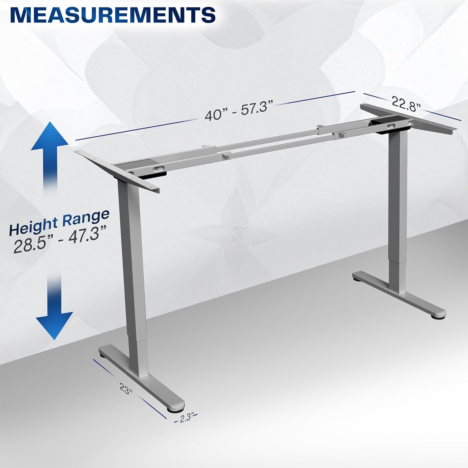 image:imageVIVO Heavy Duty Dual Motor Electric Sit Stand Desk Frame 220 lbs Capacity up to 77 x 43 Tops Memory Controller Height Adjustable Frame Only Black DESKE200BGrey