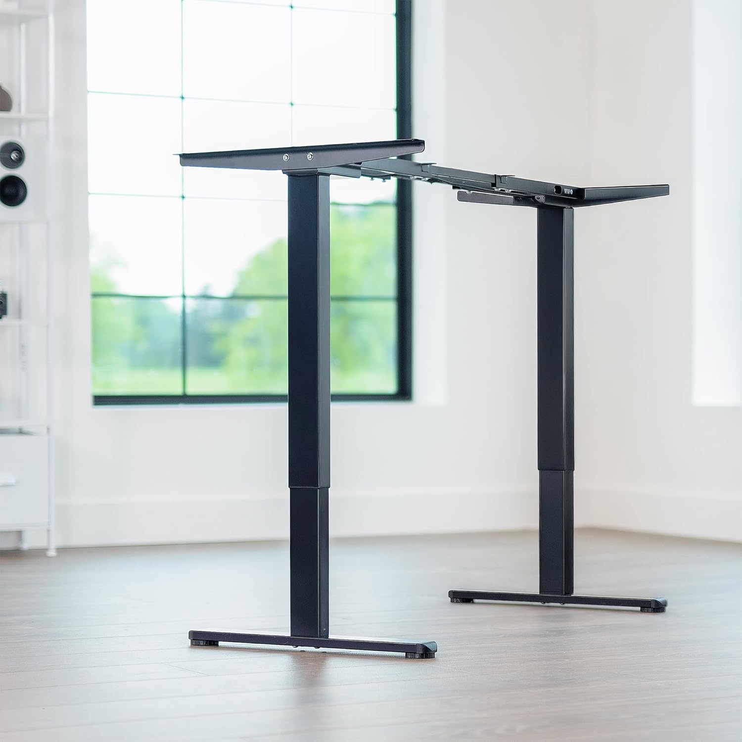 image:imageVIVO Heavy Duty Dual Motor Electric Sit Stand Desk Frame 220 lbs Capacity up to 77 x 43 Tops Memory Controller Height Adjustable Frame Only Black DESKE200BBlack