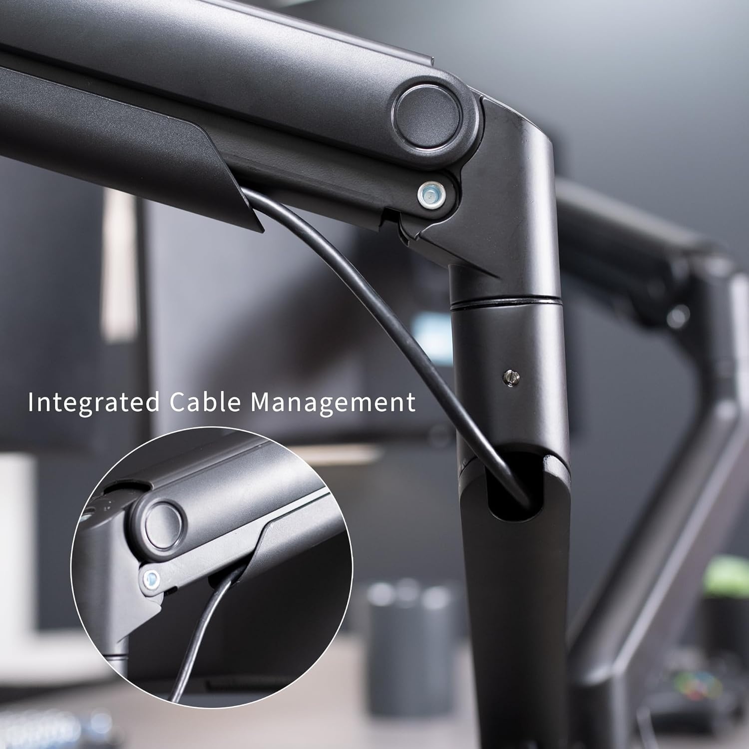 image:imageVIVO Heavy Duty Dual UltraWide Monitor Tension Arm for up to 45 inch Screens Holds 44 lbs per Arm Premium Desk Mount Monitor Stand for 2 Ultrawides Black STANDV200E