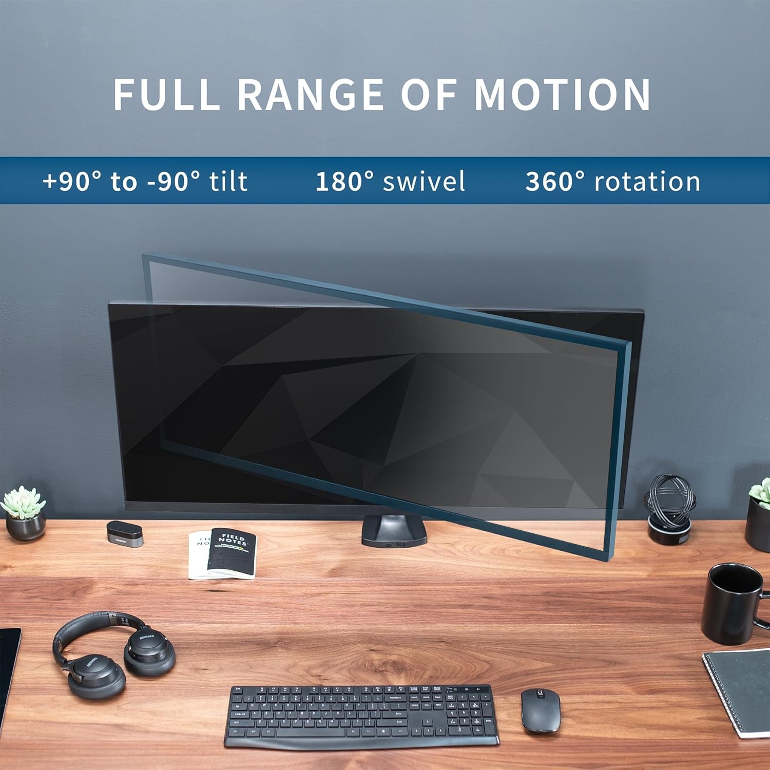 image:imageVIVO Premium Aluminum Heavy Duty Single Monitor Arm for Ultrawide Monitor up to 40 inches and 24 lbs Desk Mount Stand Pneumatic Height Max VESA 100x100 Black STANDV101QBlack