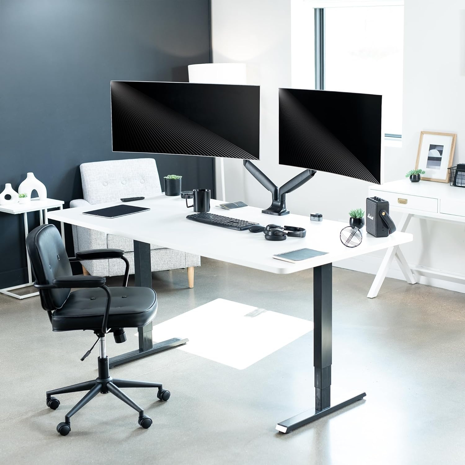 image:imageVIVO Premium Aluminum Heavy Duty Single Monitor Arm for Ultrawide Monitor up to 40 inches and 24 lbs Desk Mount Stand Pneumatic Height Max VESA 100x100 Black STANDV101QBlack