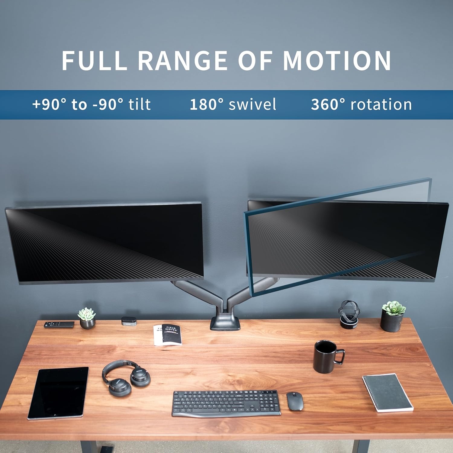 image:imageVIVO Premium Aluminum Heavy Duty Single Monitor Arm for Ultrawide Monitor up to 40 inches and 24 lbs Desk Mount Stand Pneumatic Height Max VESA 100x100 Black STANDV101QBlack