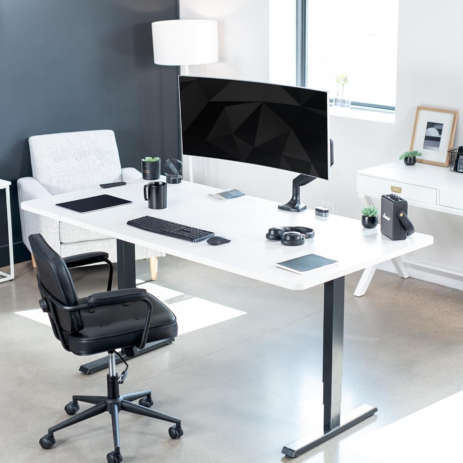 image:imageVIVO Premium Aluminum Heavy Duty Single Monitor Arm for Ultrawide Monitor up to 40 inches and 24 lbs Desk Mount Stand Pneumatic Height Max VESA 100x100 Black STANDV101QBlack