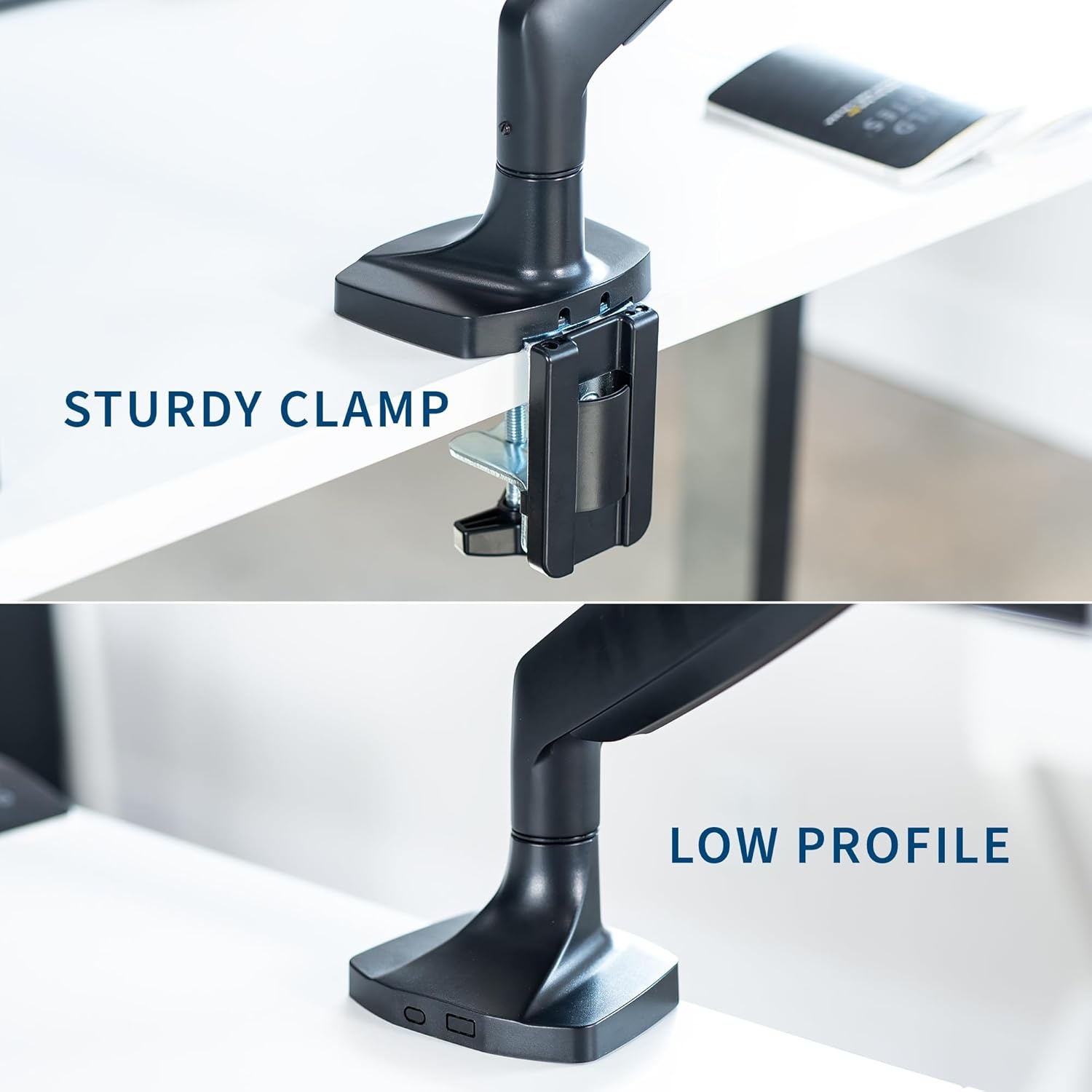 image:imageVIVO Premium Aluminum Heavy Duty Single Monitor Arm for Ultrawide Monitor up to 40 inches and 24 lbs Desk Mount Stand Pneumatic Height Max VESA 100x100 Black STANDV101QBlack