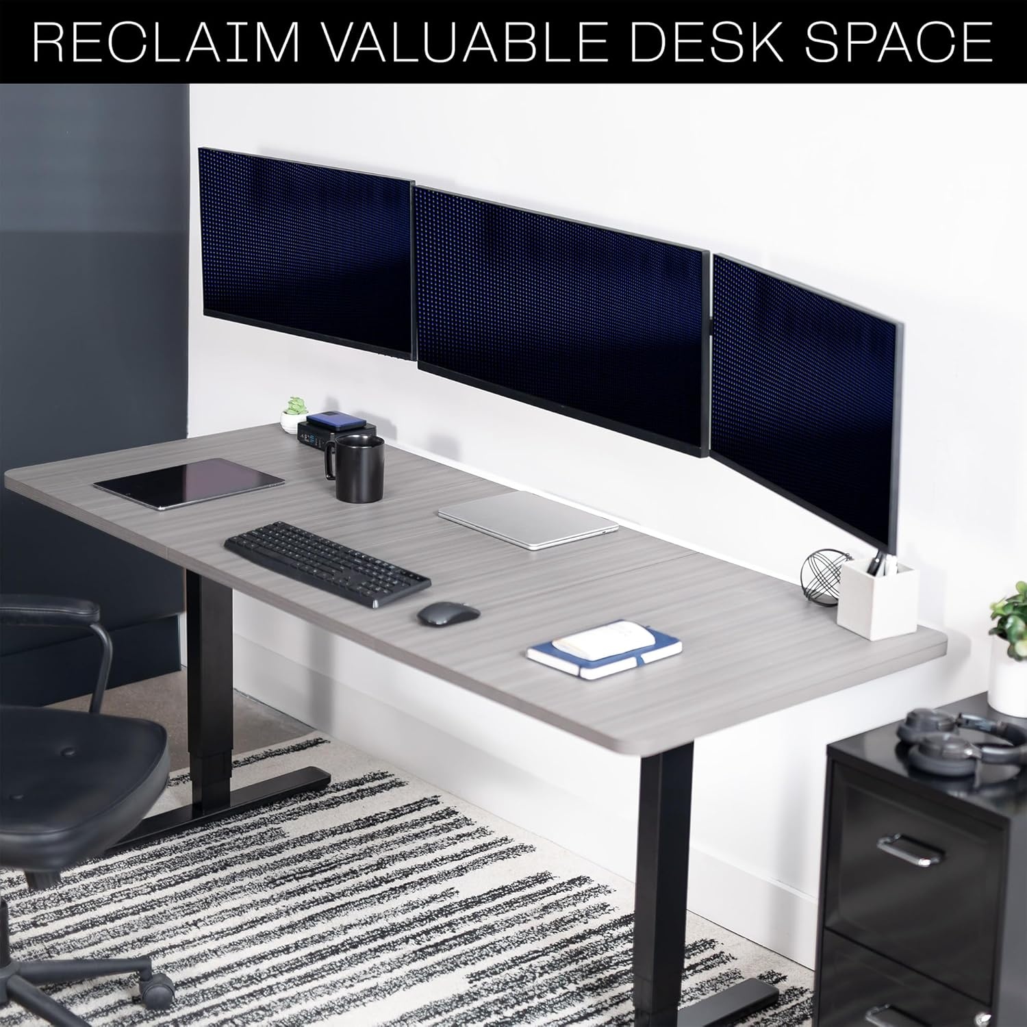 image:imageVIVO Premium Dual Ultra Wide LCD LED 27 to 38 inch Monitor Wall Mount Heavy Duty Telescoping Arms Flush Wall Setup Fits 2 Screens Black MOUNTTS38Bup to 38