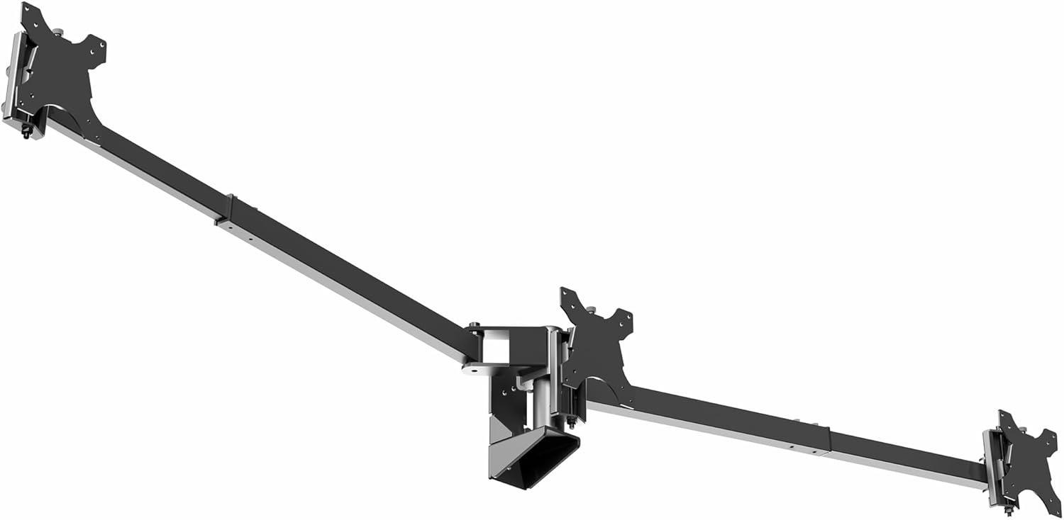 image:imageVIVO Premium Dual Ultra Wide LCD LED 27 to 38 inch Monitor Wall Mount Heavy Duty Telescoping Arms Flush Wall Setup Fits 2 Screens Black MOUNTTS38Bup to 38