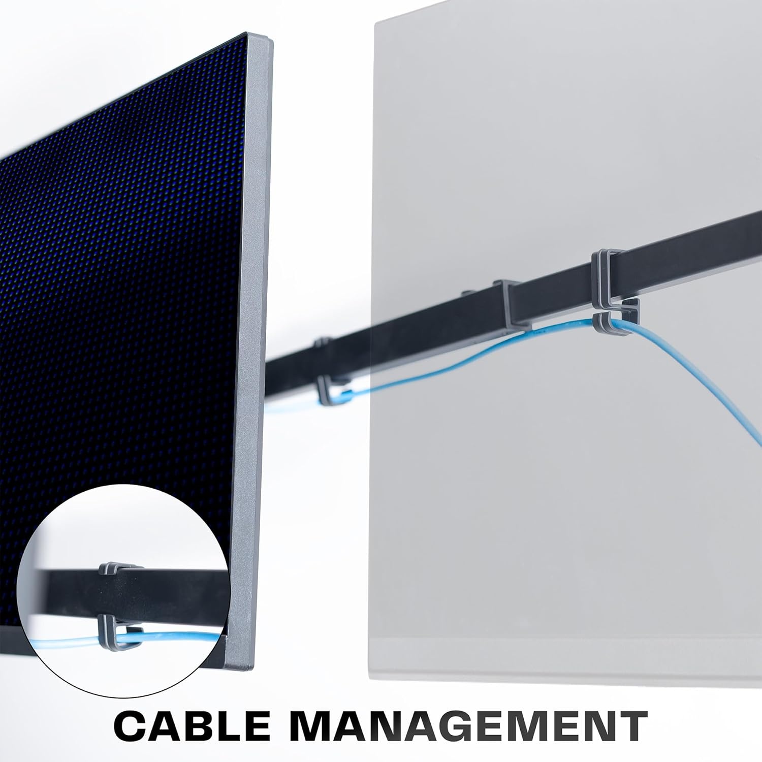 image:imageVIVO Premium Dual Ultra Wide LCD LED 27 to 38 inch Monitor Wall Mount Heavy Duty Telescoping Arms Flush Wall Setup Fits 2 Screens Black MOUNTTS38Bup to 38