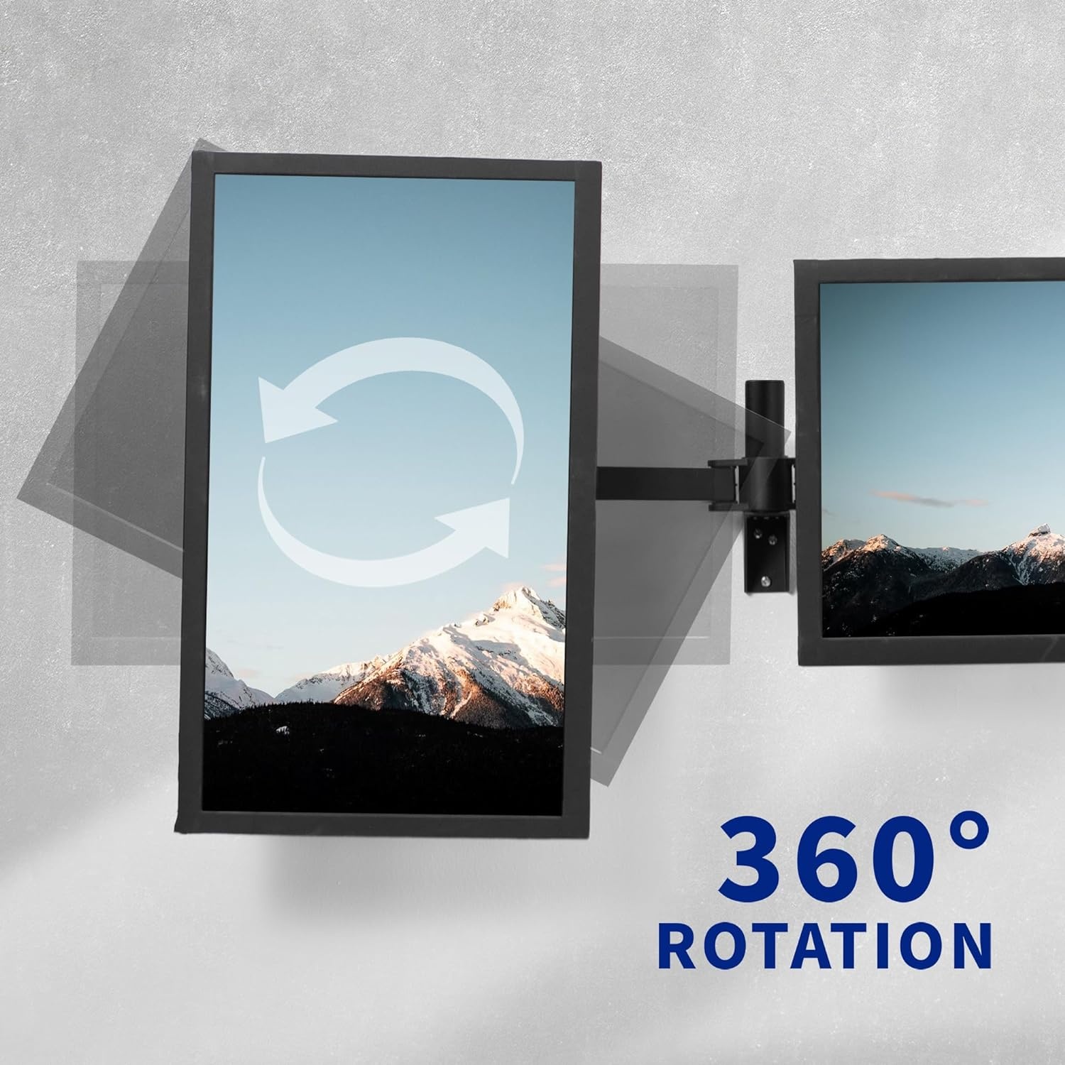 image:imageVIVO Premium Dual Ultra Wide LCD LED 27 to 38 inch Monitor Wall Mount Heavy Duty Telescoping Arms Flush Wall Setup Fits 2 Screens Black MOUNTTS38Bup to 32