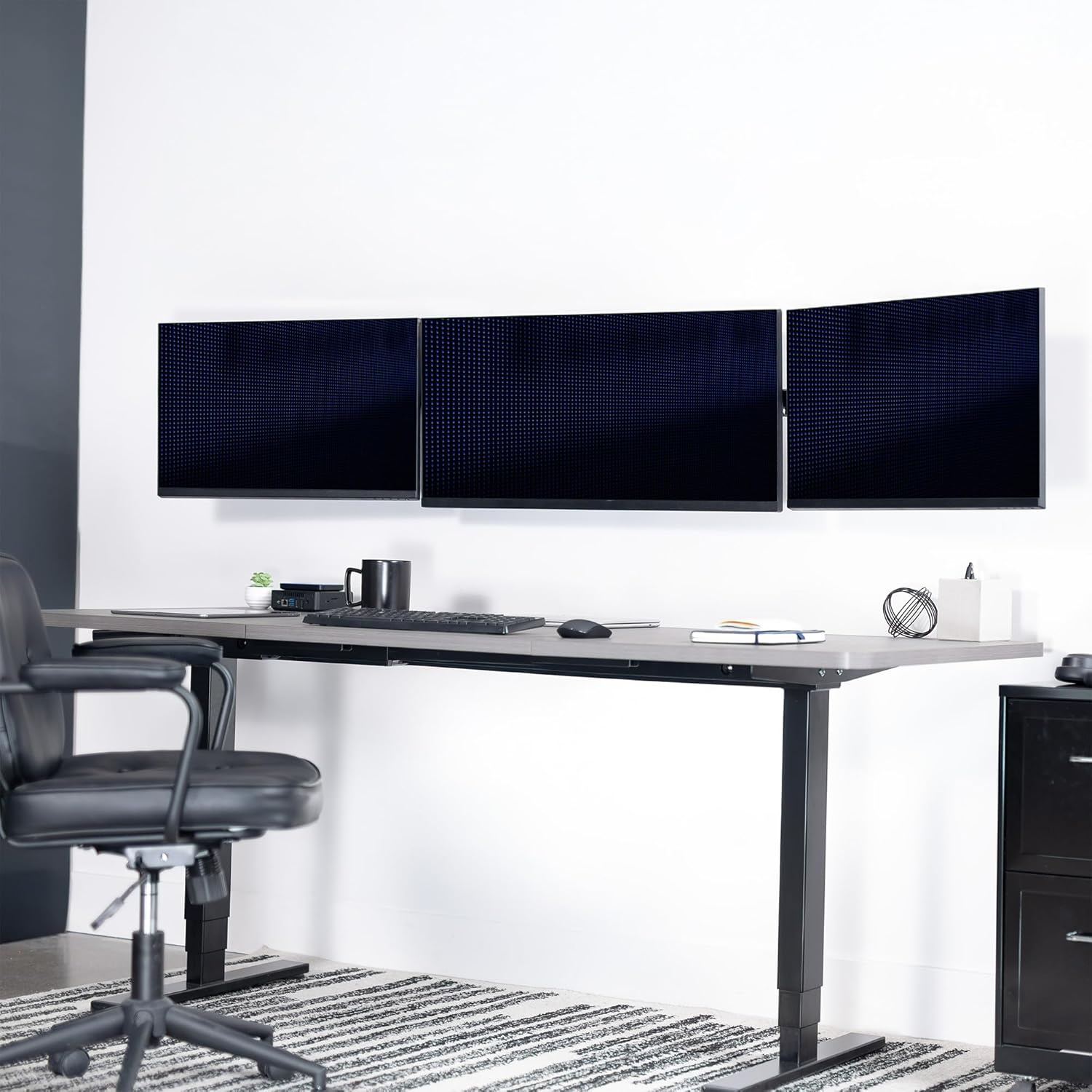 image:imageVIVO Premium Dual Ultra Wide LCD LED 27 to 38 inch Monitor Wall Mount Heavy Duty Telescoping Arms Flush Wall Setup Fits 2 Screens Black MOUNTTS38Bup to 38