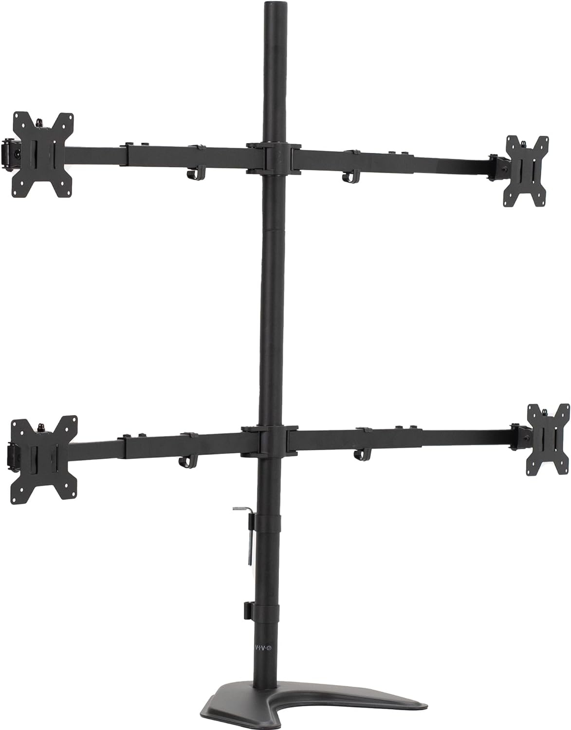 image:imageVIVO Premium Triple Monitor Desk Mount for 3 Screens up to 22 lbs Fits up to 38 inch Ultrawides on Center Bracket Adjustable Telescoping Arms Flush Wall Setup Black STANDTS03CQuad Mount