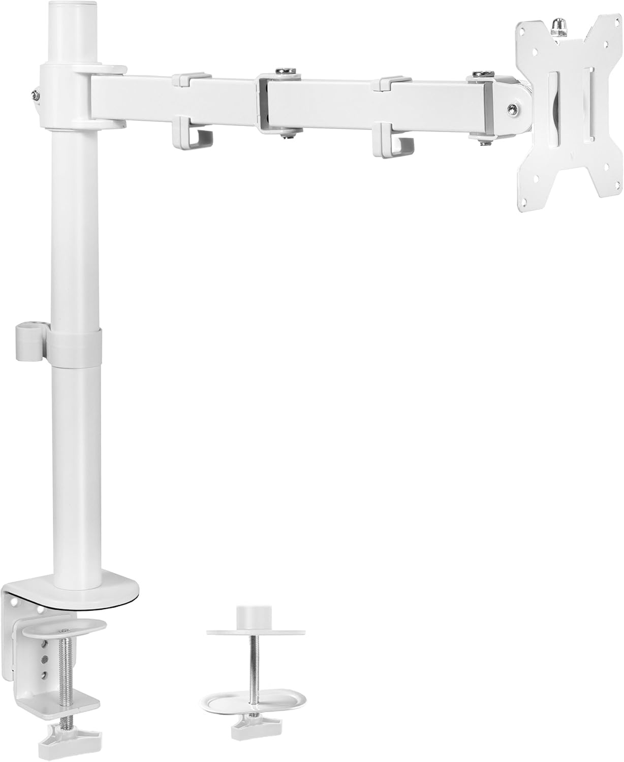 image:imageVIVO Single 13 to 38 inch Ultrawide Monitor Arm Desk Mount Regular Screens up to 32 inches 22 lbs capacity Fully Adjustable Stand with CClamp and Grommet Base Black STANDV001White