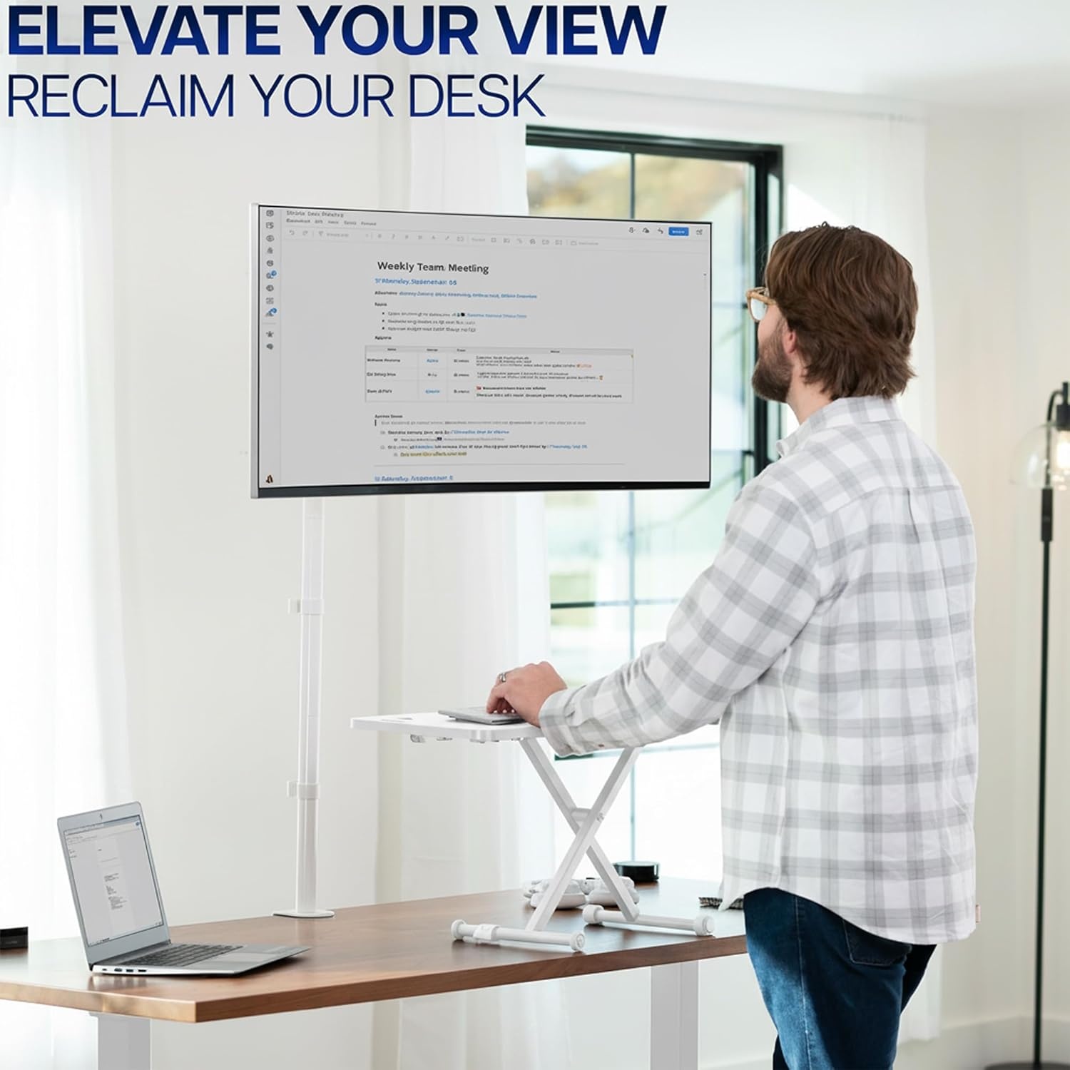 image:imageVIVO Single 13 to 38 inch Ultrawide Monitor Arm Desk Mount Regular Screens up to 32 inches 22 lbs capacity Fully Adjustable Stand with CClamp and Grommet Base Black STANDV001White