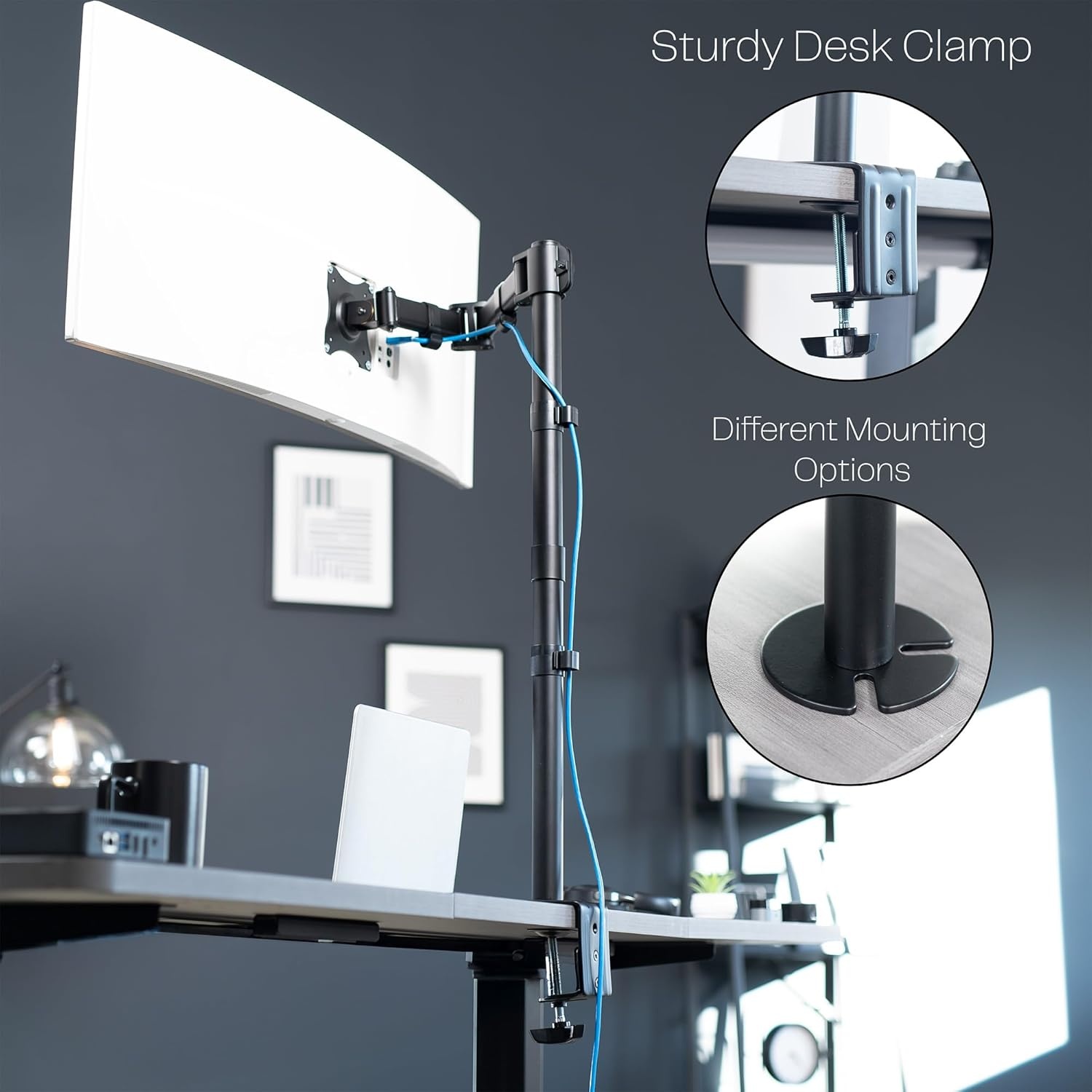 image:imageVIVO Single Monitor Desk Mount Fully Adjustable Standup to 38 screens