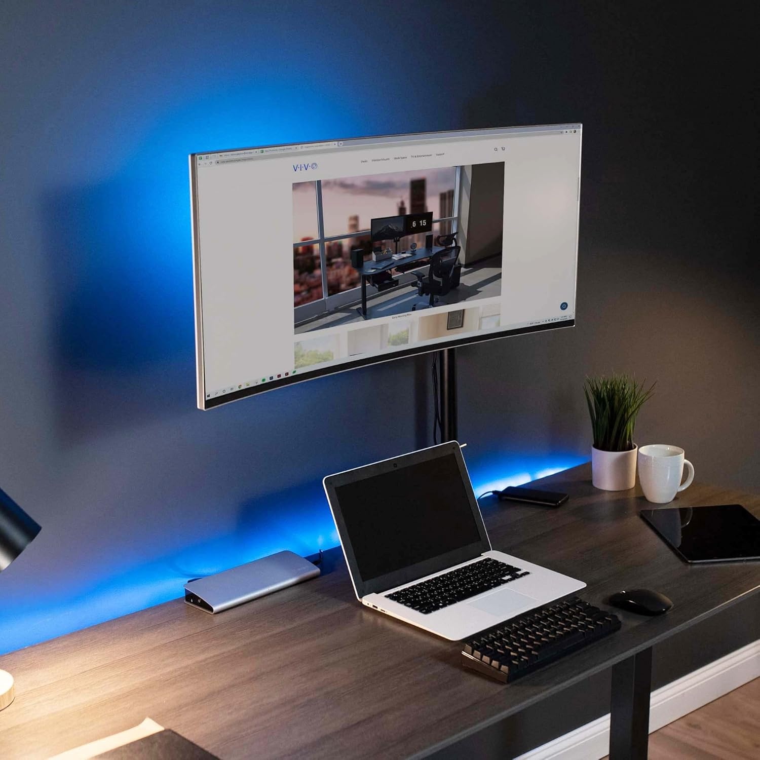 image:imageVIVO Single Monitor Desk Mount Fully Adjustable Standup to 38 screens