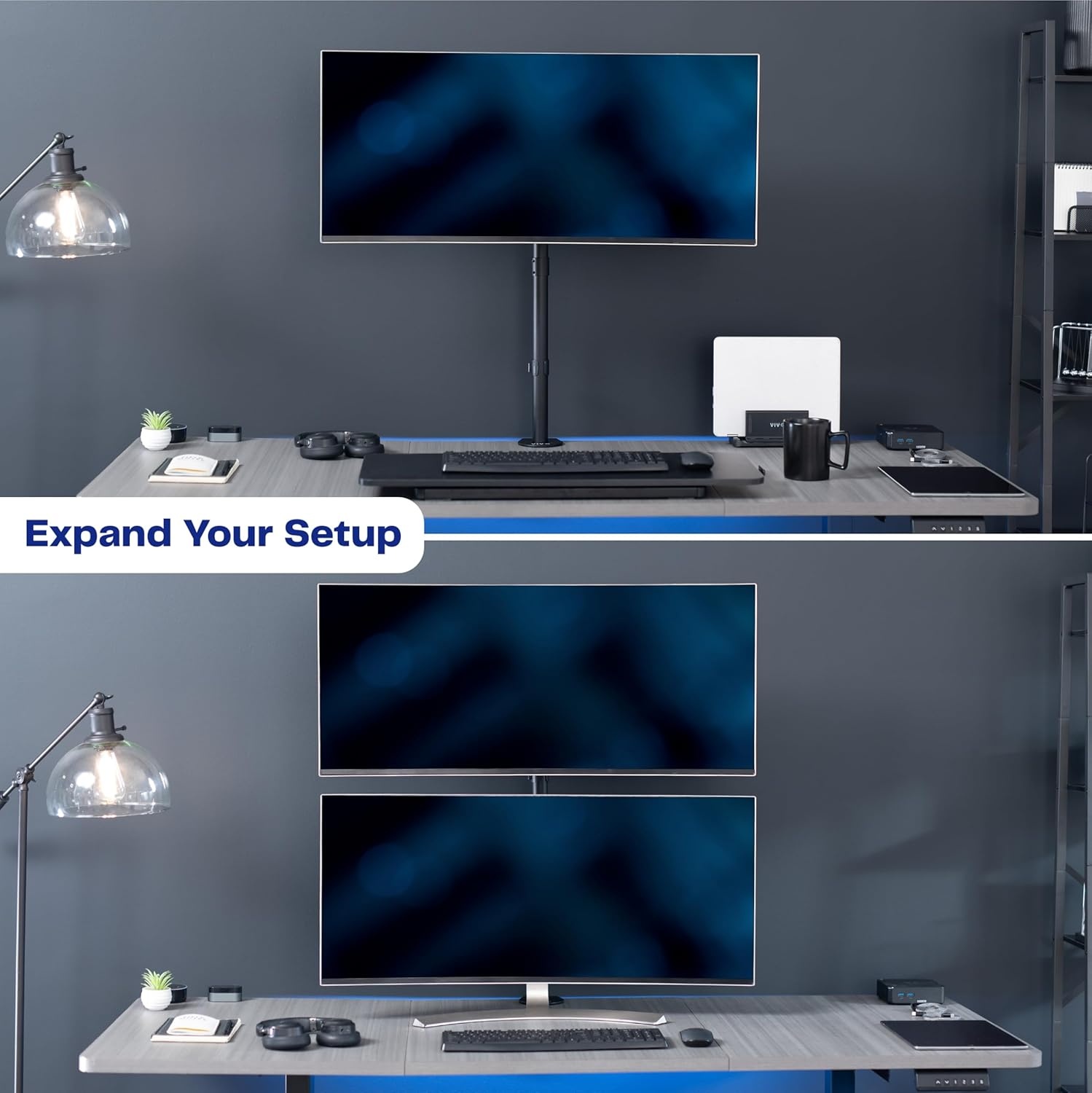 image:imageVIVO Single Monitor Desk Mount Fully Adjustable Standup to 38 screens