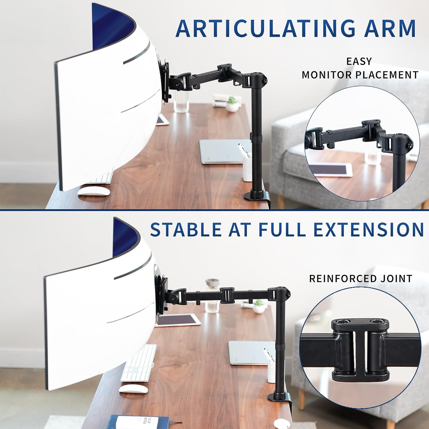 image:imageVIVO Single Monitor Desk Mount Fully Adjustable Standup to 49 screens