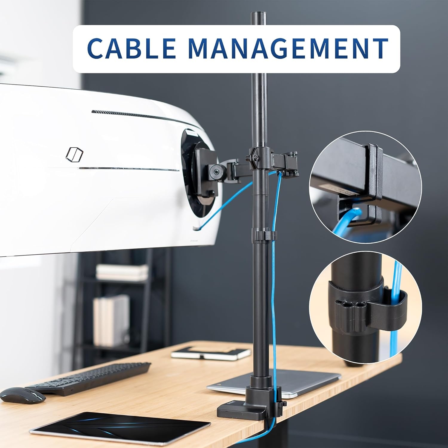 image:imageVIVO Single Monitor Desk Mount Fully Adjustable Standup to 49 screens