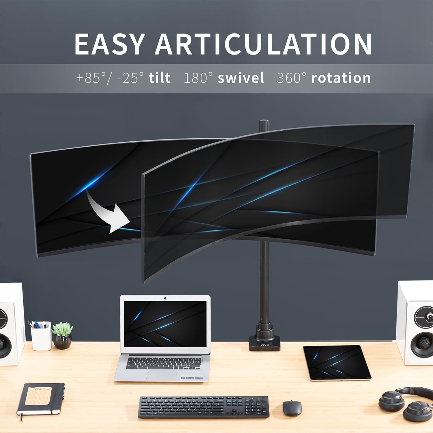 image:imageVIVO Single Monitor Desk Mount Fully Adjustable Standup to 49 screens