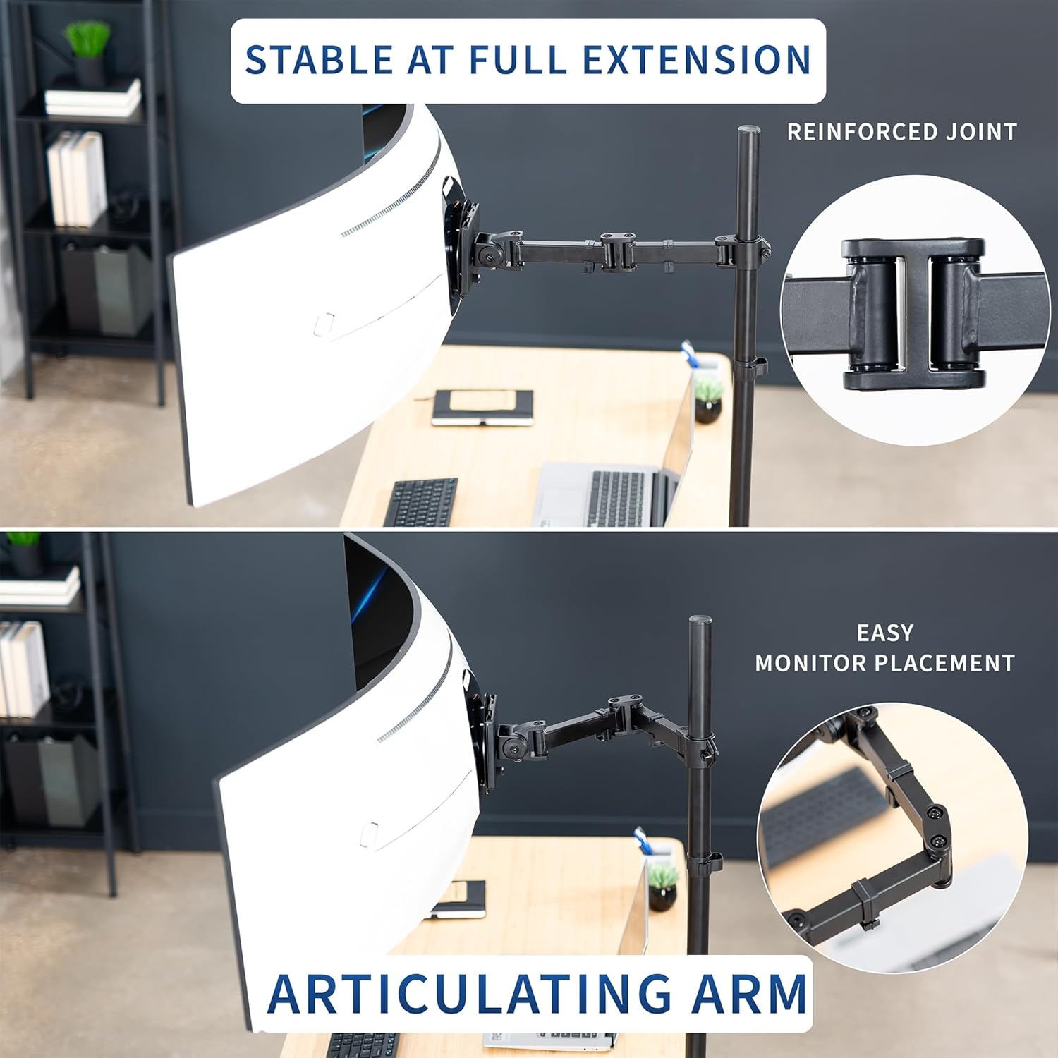 image:imageVIVO Single Monitor Desk Mount Fully Adjustable Standup to 49 screens