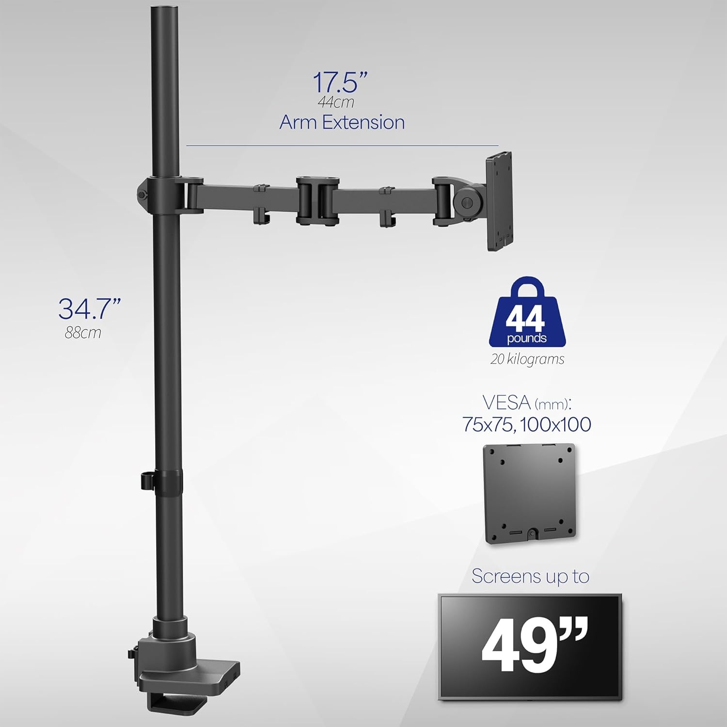 image:imageVIVO Single Monitor Desk Mount Fully Adjustable Standup to 49 screens