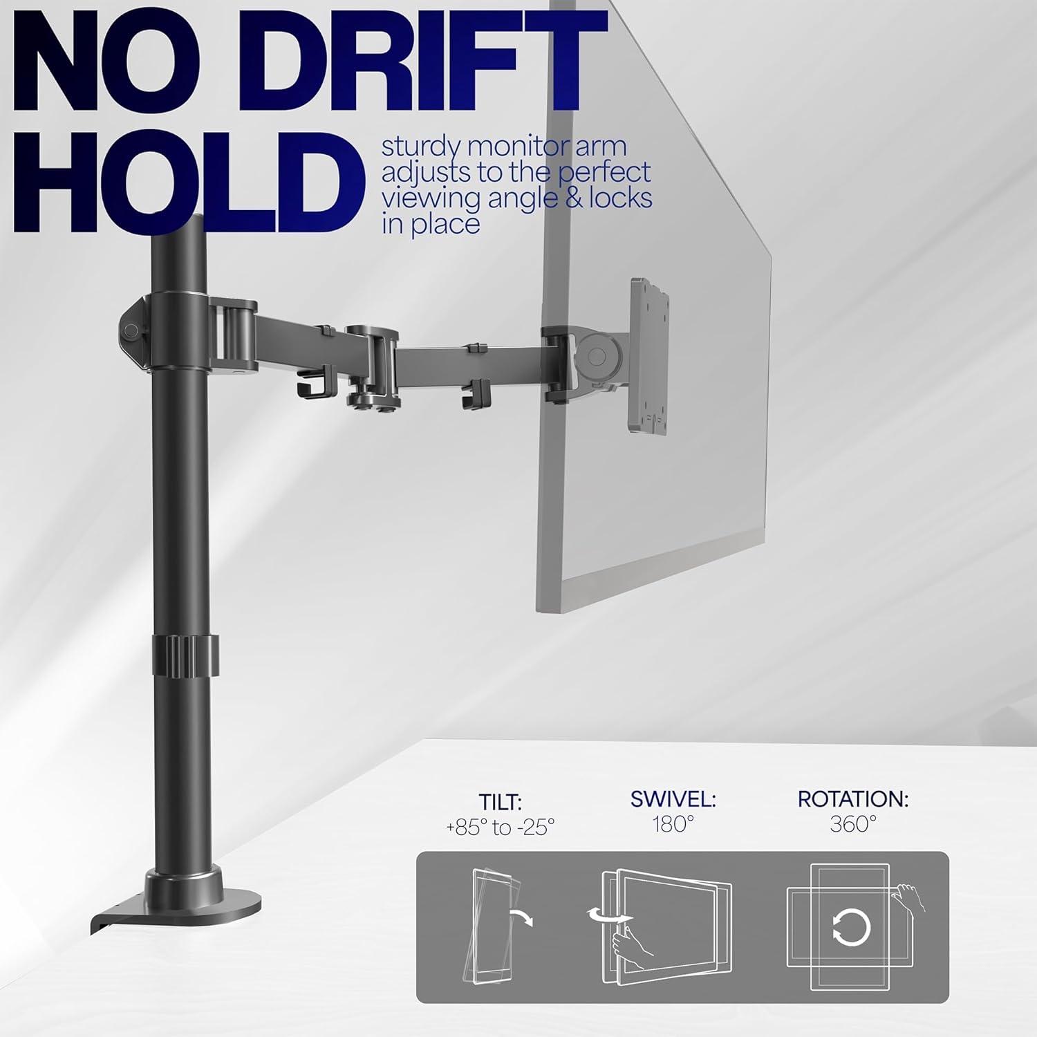 image:imageVIVO Single Monitor Desk Mount Fully Adjustable Standup to 49 screens