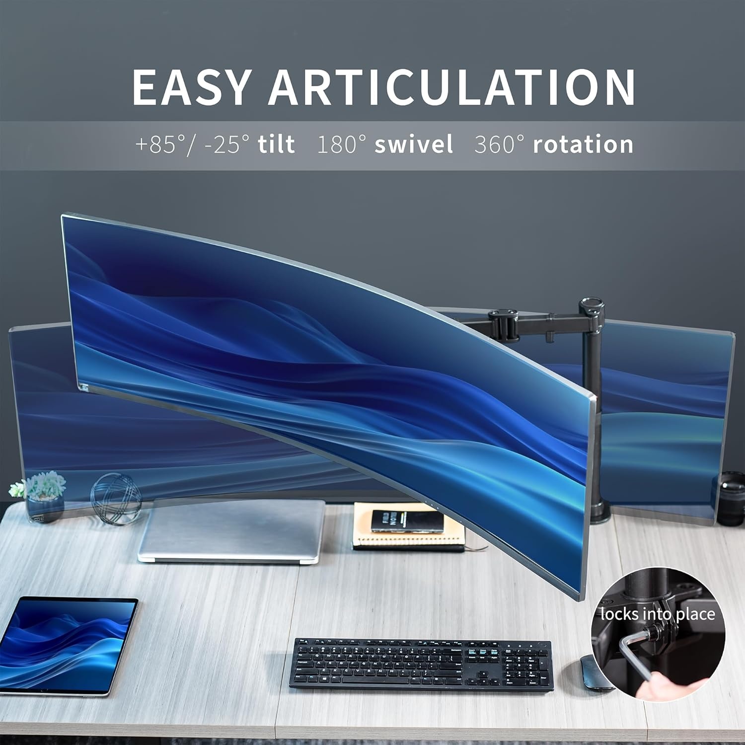 image:imageVIVO Single Monitor Desk Mount Fully Adjustable Standup to 49 screens