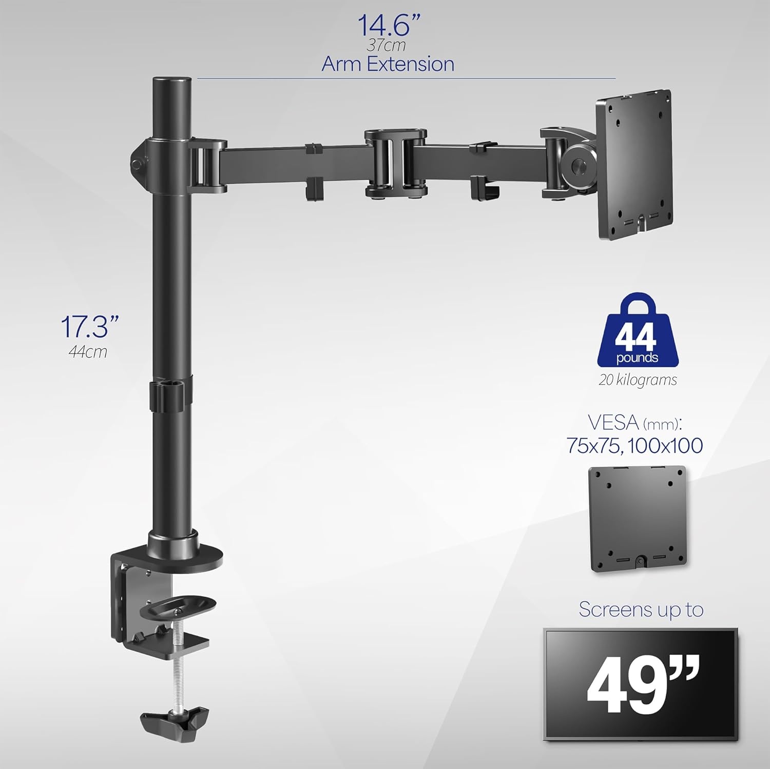 image:imageVIVO Single Monitor Desk Mount Fully Adjustable Standup to 49 screens
