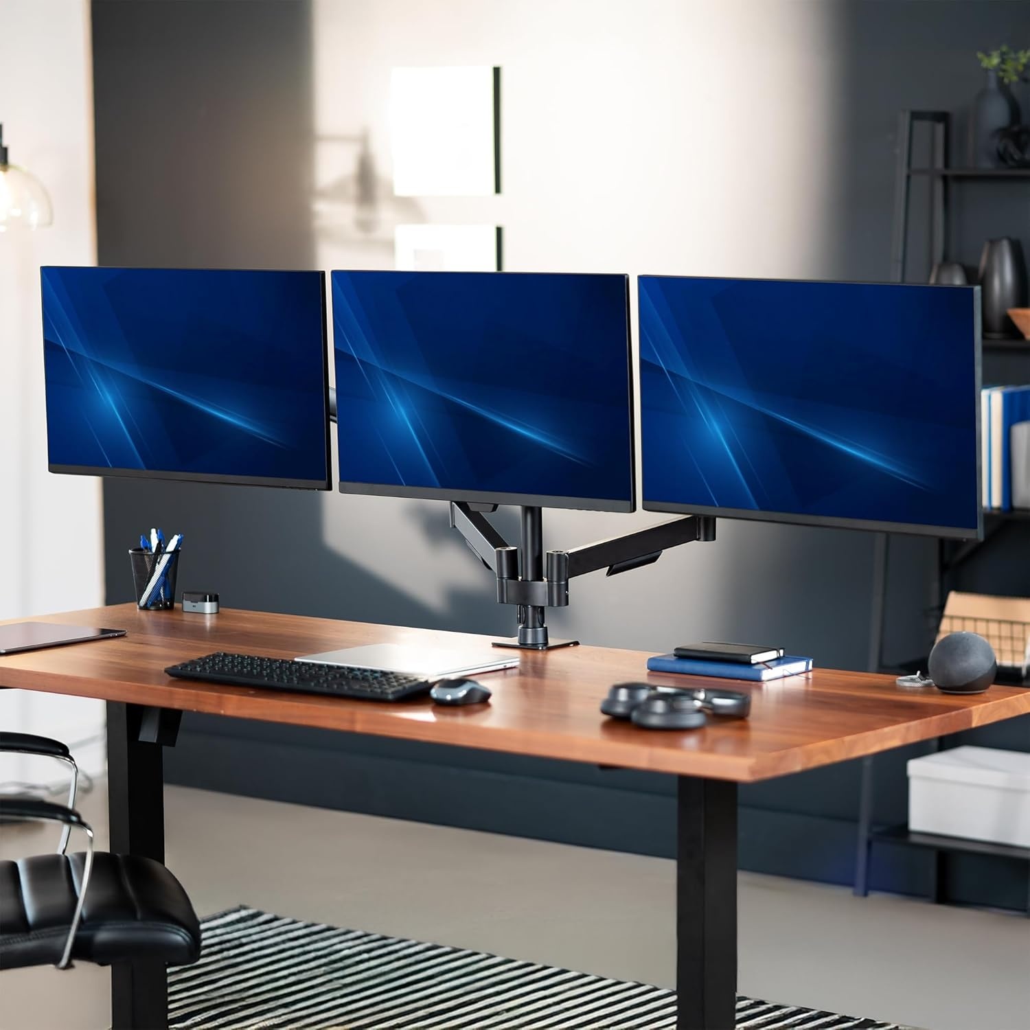 image:imageVIVO Single Monitor Stand Fully Adjustable Arm for 17 to 32 inch Screen Mechanical Articulating Desk Mount Gaming and Office Setups VESA 75x75 100x100 Max 198 lbs Classic Black STANDV001OBlack