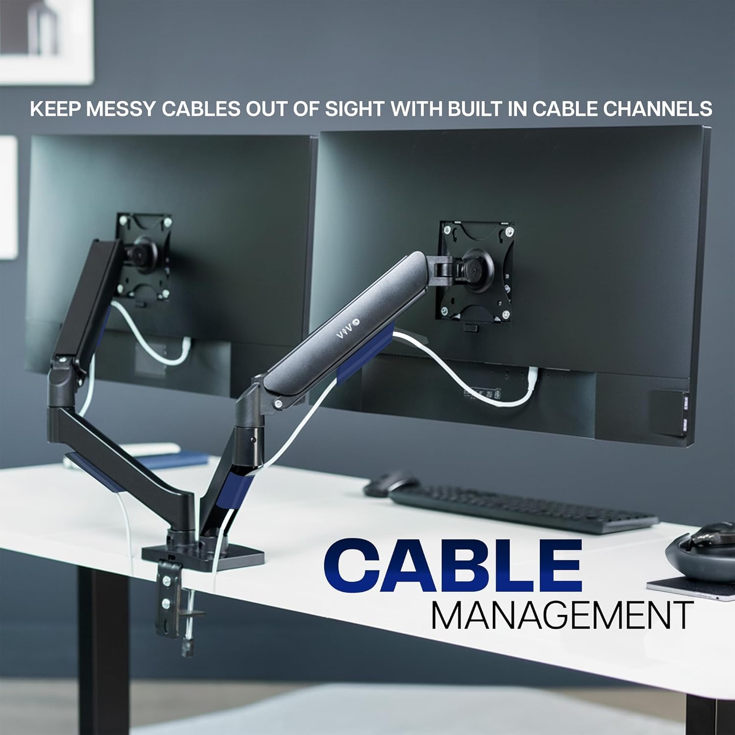 image:imageVIVO Single Monitor Stand Fully Adjustable Arm for 17 to 32 inch Screen Mechanical Articulating Desk Mount Gaming and Office Setups VESA 75x75 100x100 Max 198 lbs Classic Black STANDV001OBlack