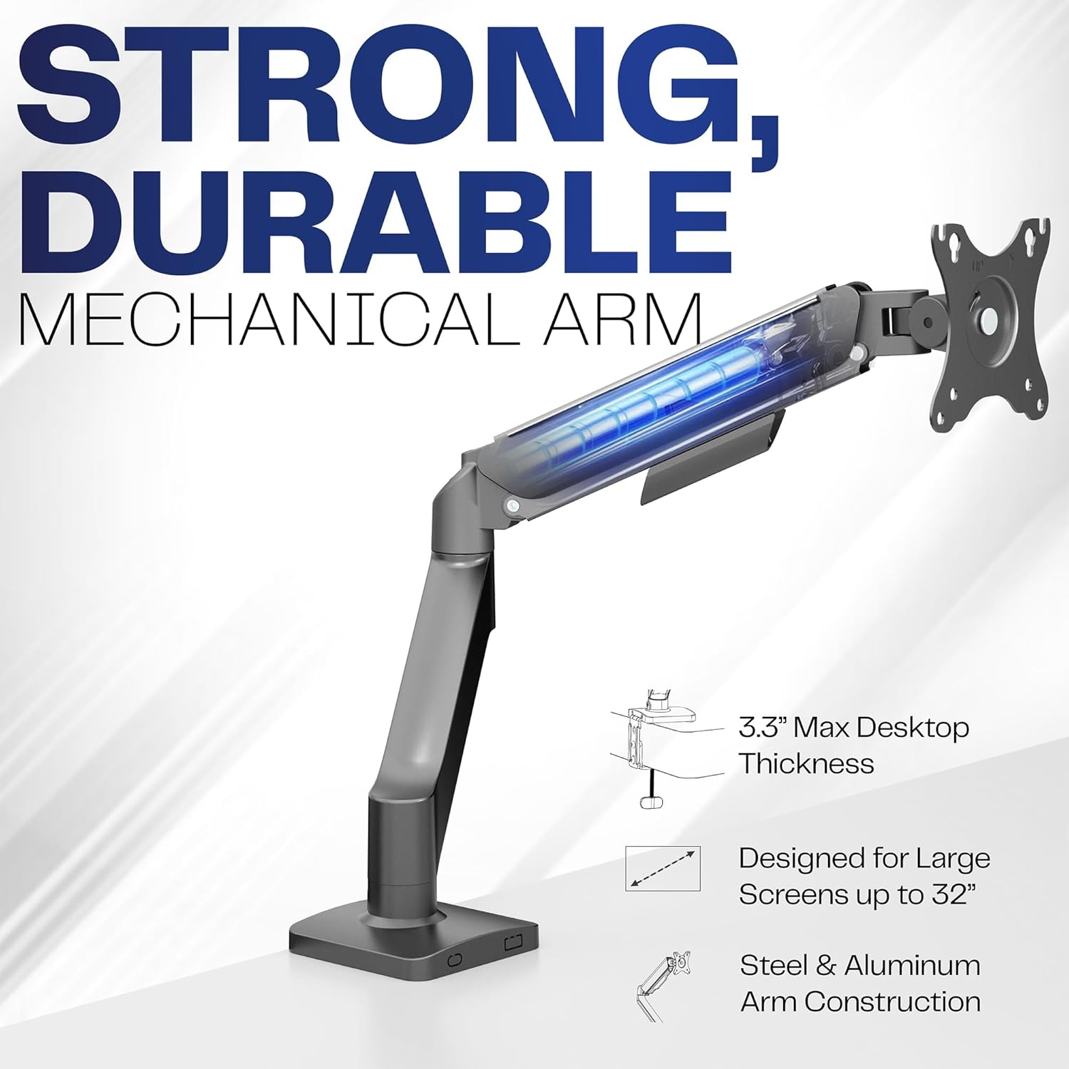 image:imageVIVO Single Monitor Stand Fully Adjustable Arm for 17 to 32 inch Screen Mechanical Articulating Desk Mount Gaming and Office Setups VESA 75x75 100x100 Max 198 lbs Classic Black STANDV001OBlack