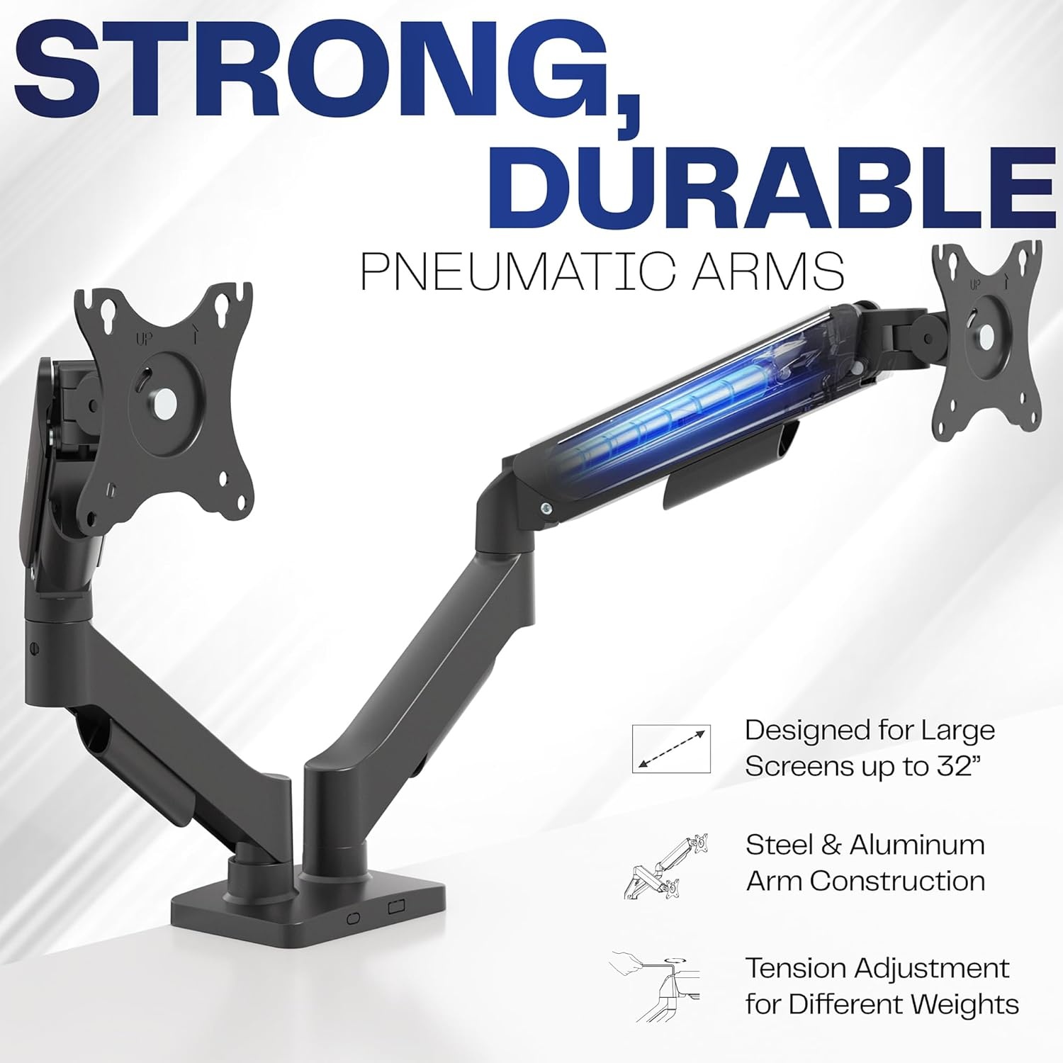 image:imageVIVO Single Monitor Stand Fully Adjustable Arm for 17 to 32 inch Screen Mechanical Articulating Desk Mount Gaming and Office Setups VESA 75x75 100x100 Max 198 lbs Classic Black STANDV001OBlack