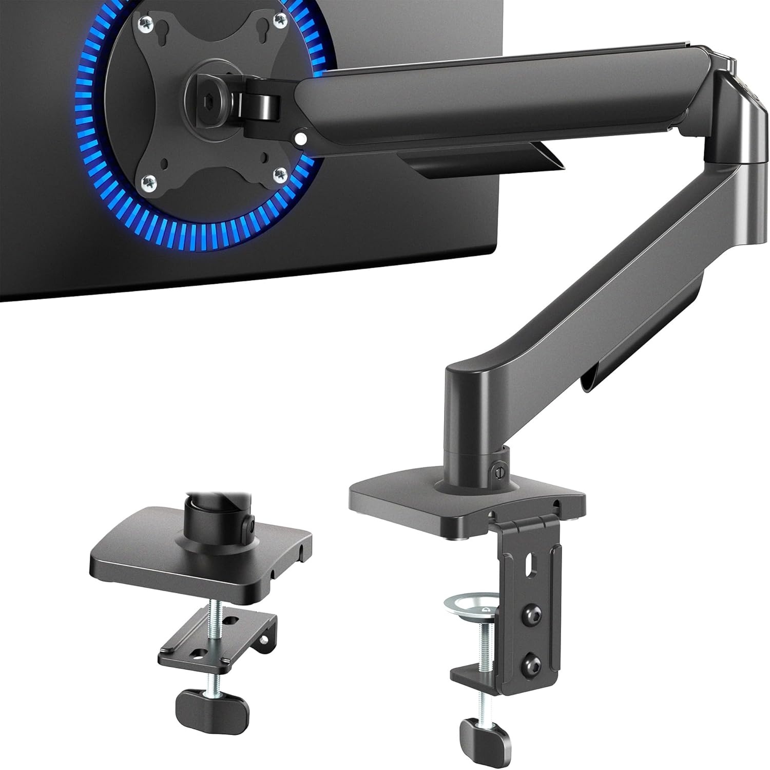 image:imageVIVO Single Monitor Stand Fully Adjustable Arm for 17 to 32 inch Screen Mechanical Articulating Desk Mount Gaming and Office Setups VESA 75x75 100x100 Max 198 lbs Classic Black STANDV001OBlack
