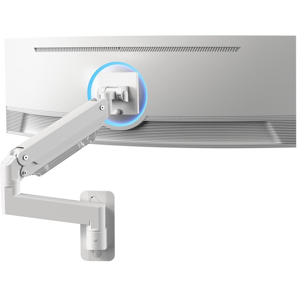 image:imageVIVO Premium Aluminum Heavy Duty Monitor Arm for Ultrawide Screens up to 49 inches and 44 lbs Single Wall Mount Pneumatic Height Max VESA 100x100 Black MOUNTV101G1White