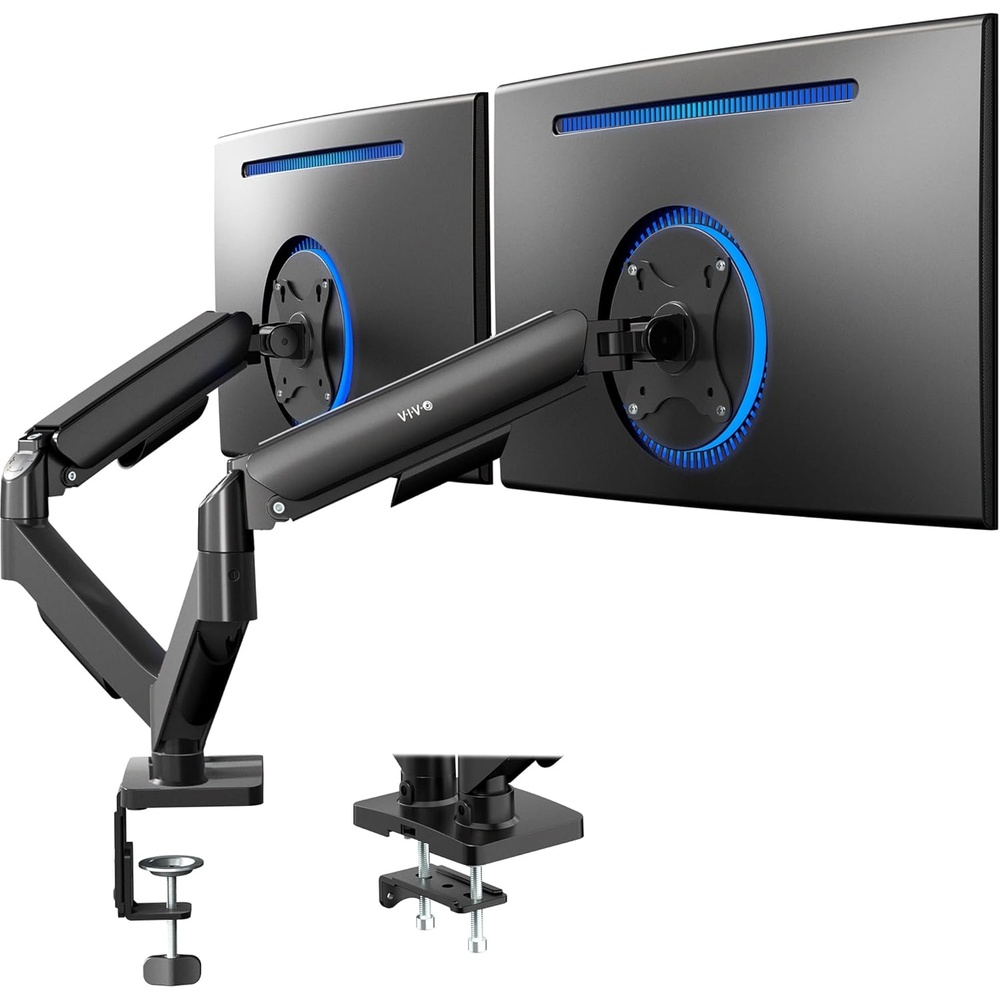 image:imageVIVO Single Monitor Stand Fully Adjustable Arm for 17 to 32 inch Screen Mechanical Articulating Desk Mount Gaming and Office Setups VESA 75x75 100x100 Max 198 lbs Classic Black STANDV001OBlack