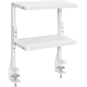 image:imageVIVO Clampon 13 inch Above or Below Desk 2Tier Shelving Unit for Table Accessories Gaming Devices and More Storage Tray Desktop Organizer Black STANDSHELF2CWhite