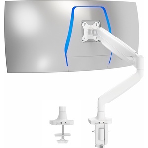 image:imageVIVO Premium Aluminum Heavy Duty Single Monitor Arm for Ultrawide Monitor up to 40 inches and 24 lbs Desk Mount Stand Pneumatic Height Max VESA 100x100 Black STANDV101QWhite
