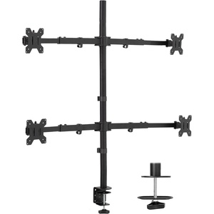 image:imageVIVO Premium Triple Monitor Desk Mount for 3 Screens up to 22 lbs Fits up to 38 inch Ultrawides on Center Bracket Adjustable Telescoping Arms Flush Wall Setup Black STANDTS03CQuad Mount