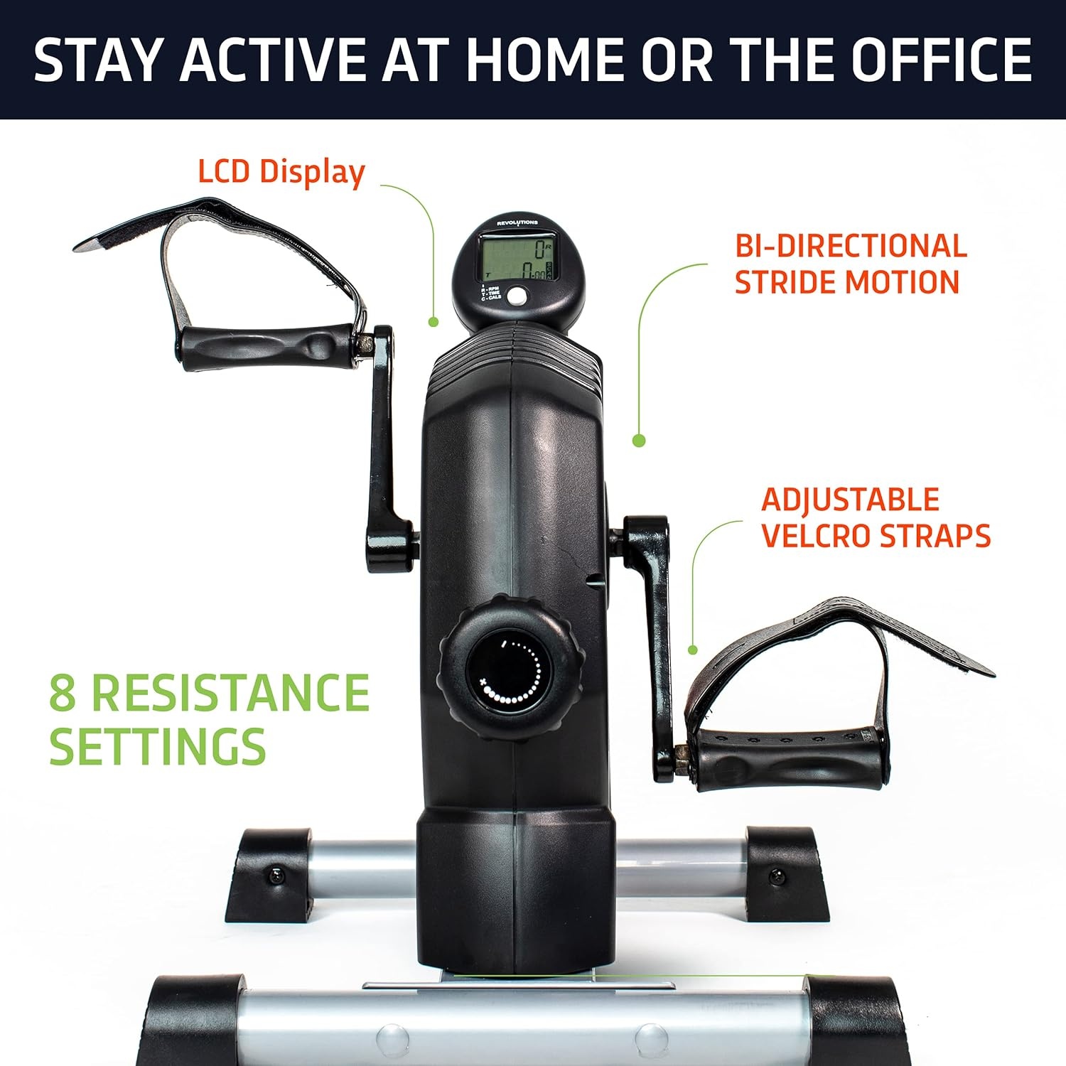 image:imageDeskCycle MagneTrainerER Mini Exercise Bike with UltraSmooth Magnetic Resistance Arm and Leg Exerciser for Joint Mobility Circulation and Recovery Black DSKSPOMGTRAINER