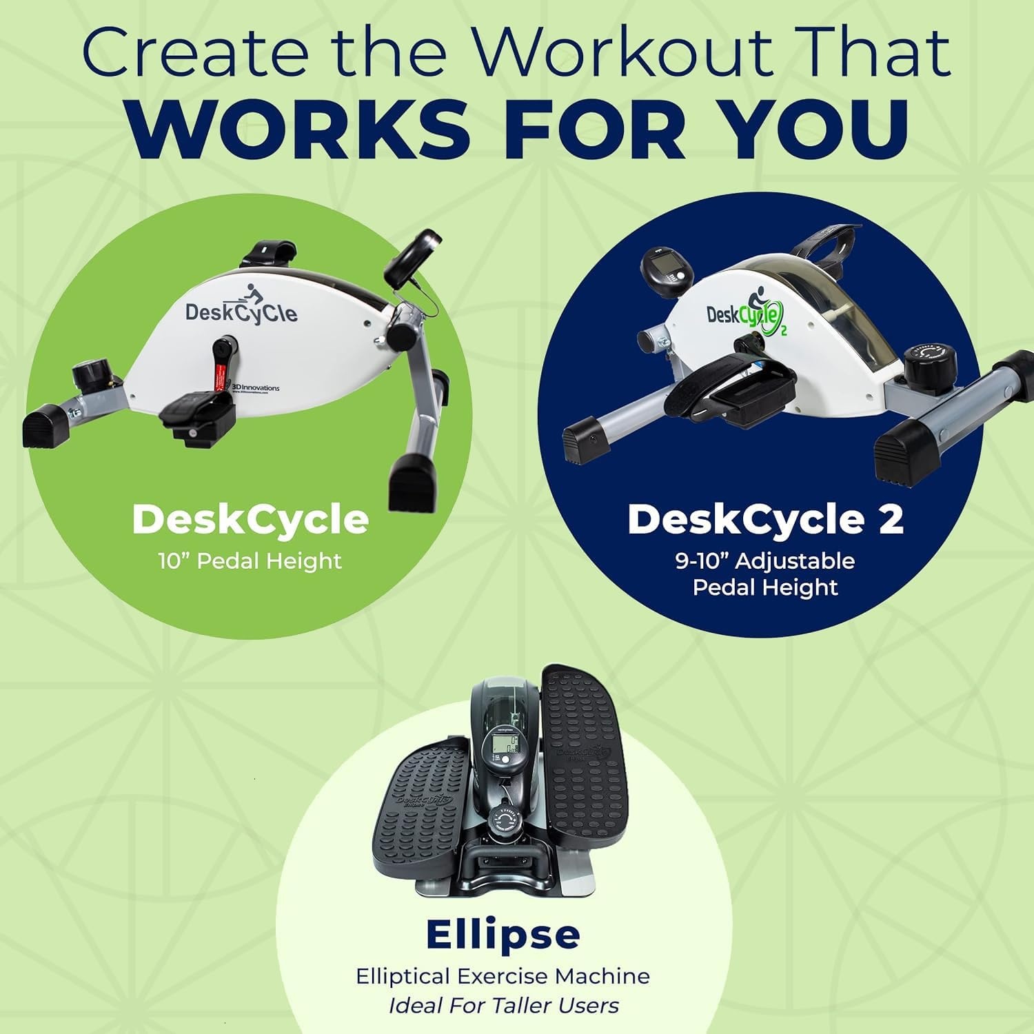 image:imageDeskCycle Under Desk Bike Pedal Exerciser Stationary Bikes for Home amp Office Standard and Adjustable Height VersionsStandard Height