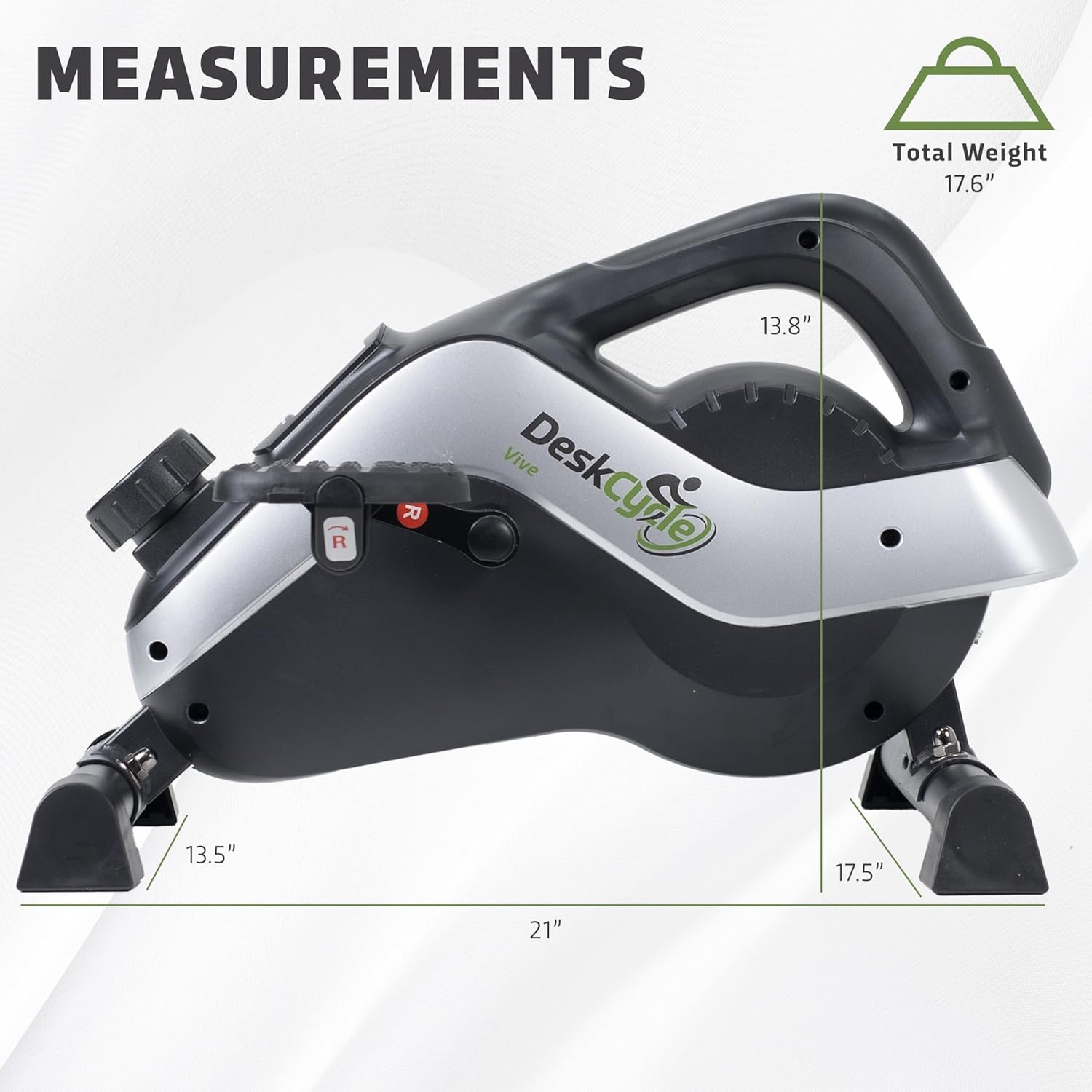 image:imageDeskCycle Under Desk Tall Bike Pedal Exerciser Stationary Bikes for Home and Office Vive Model